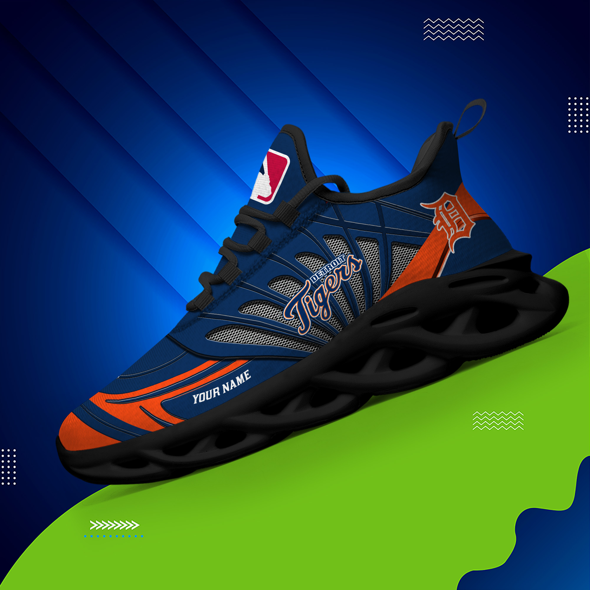 Custom Name Detroit Tigers PERSONALIZED MAX SOUL SHOES DS005