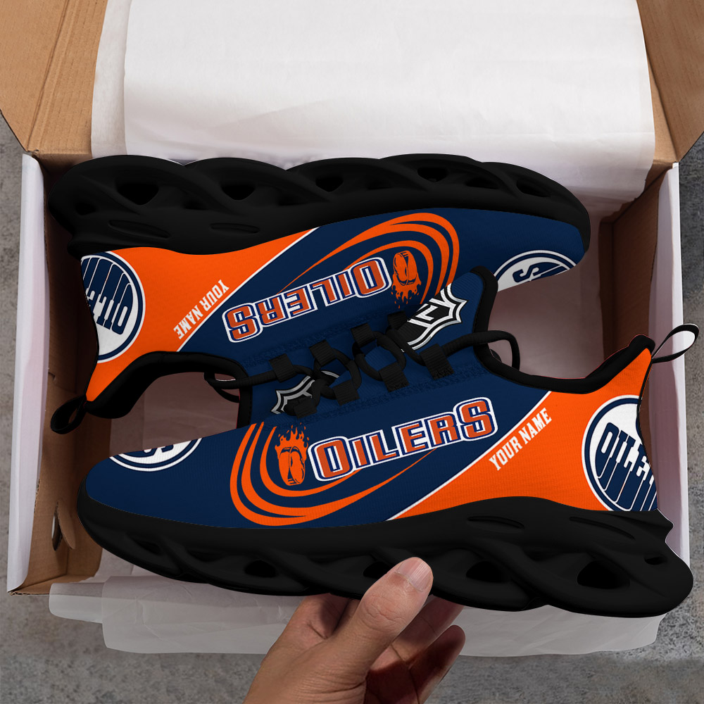 Custom Name Edmonton Oilers PERSONALIZED MAX SOUL SHOES DS006