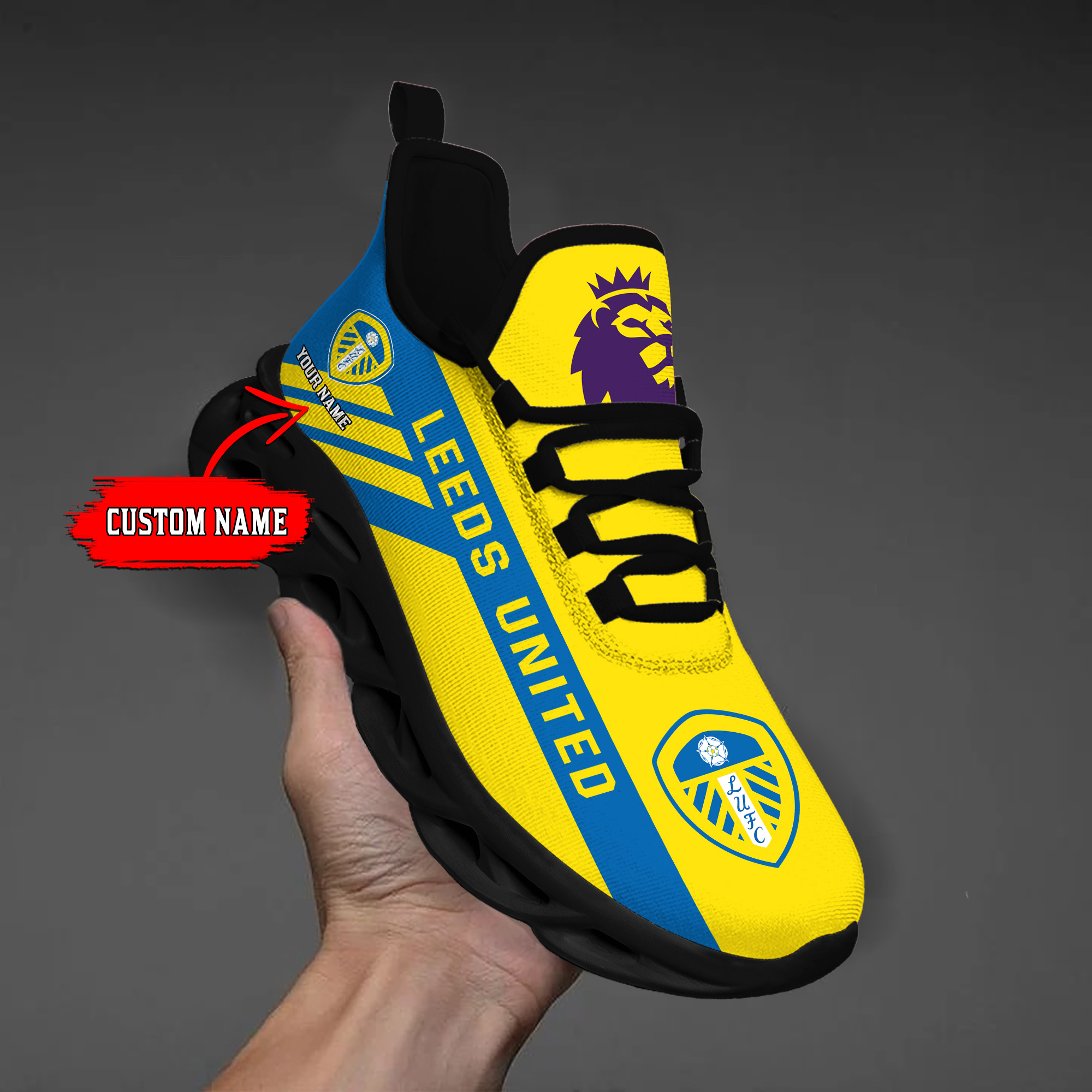 Custom Name Leeds United PERSONALIZED MAX SOUL SHOES DS006 EPL
