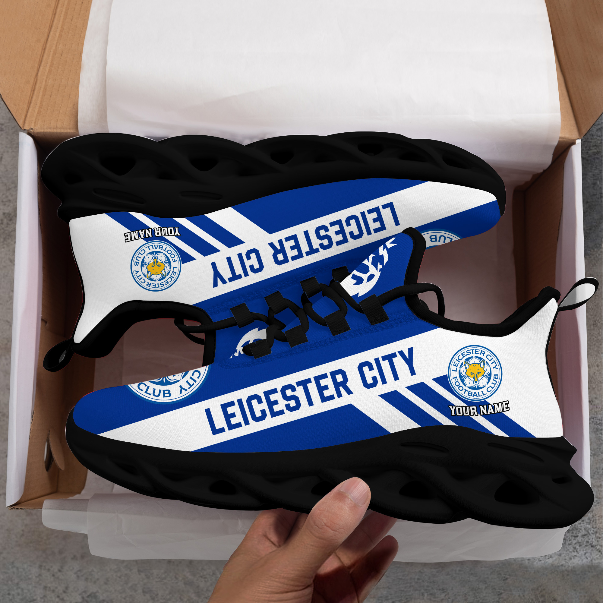 Custom Name Leicester City PERSONALIZED MAX SOUL SHOES DS006 EPL