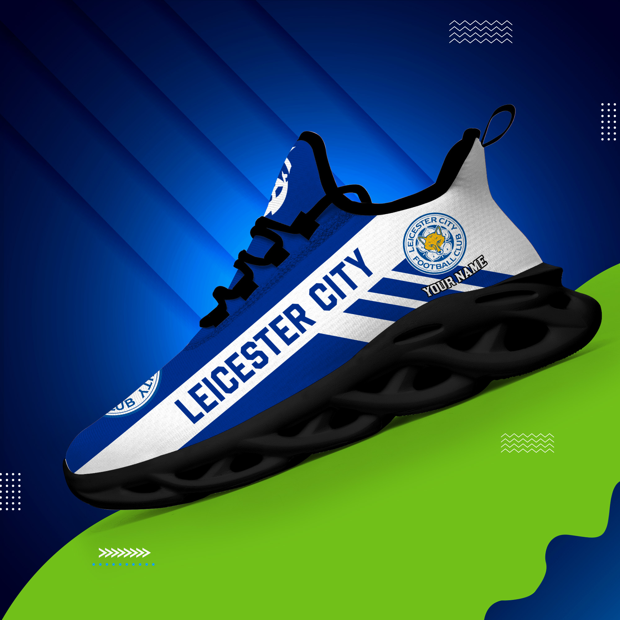 Custom Name Leicester City PERSONALIZED MAX SOUL SHOES DS006 EPL