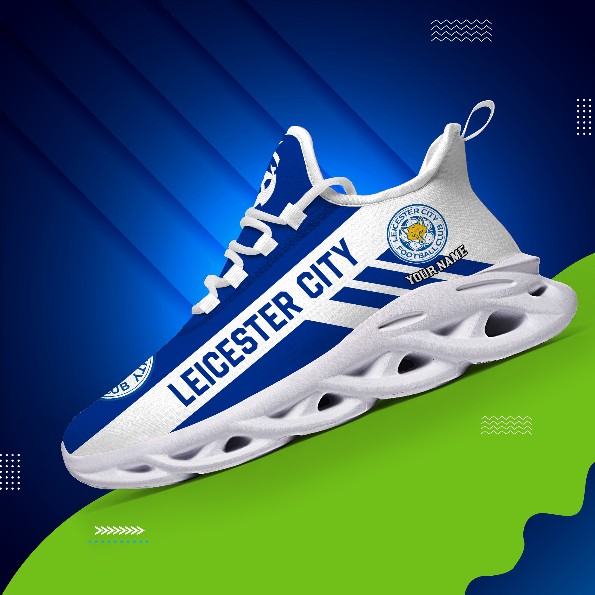 Custom Name Leicester City PERSONALIZED MAX SOUL SHOES DS006 EPL