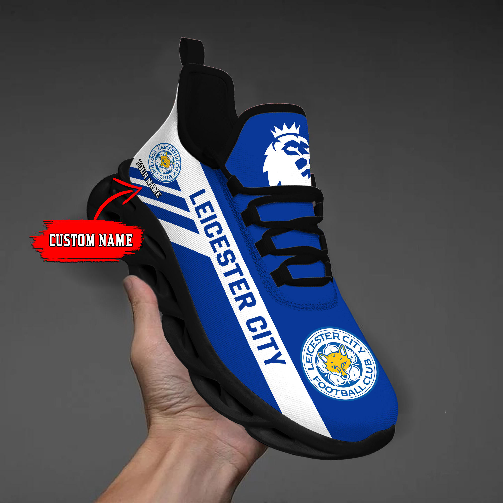 Custom Name Leicester City PERSONALIZED MAX SOUL SHOES DS006 EPL
