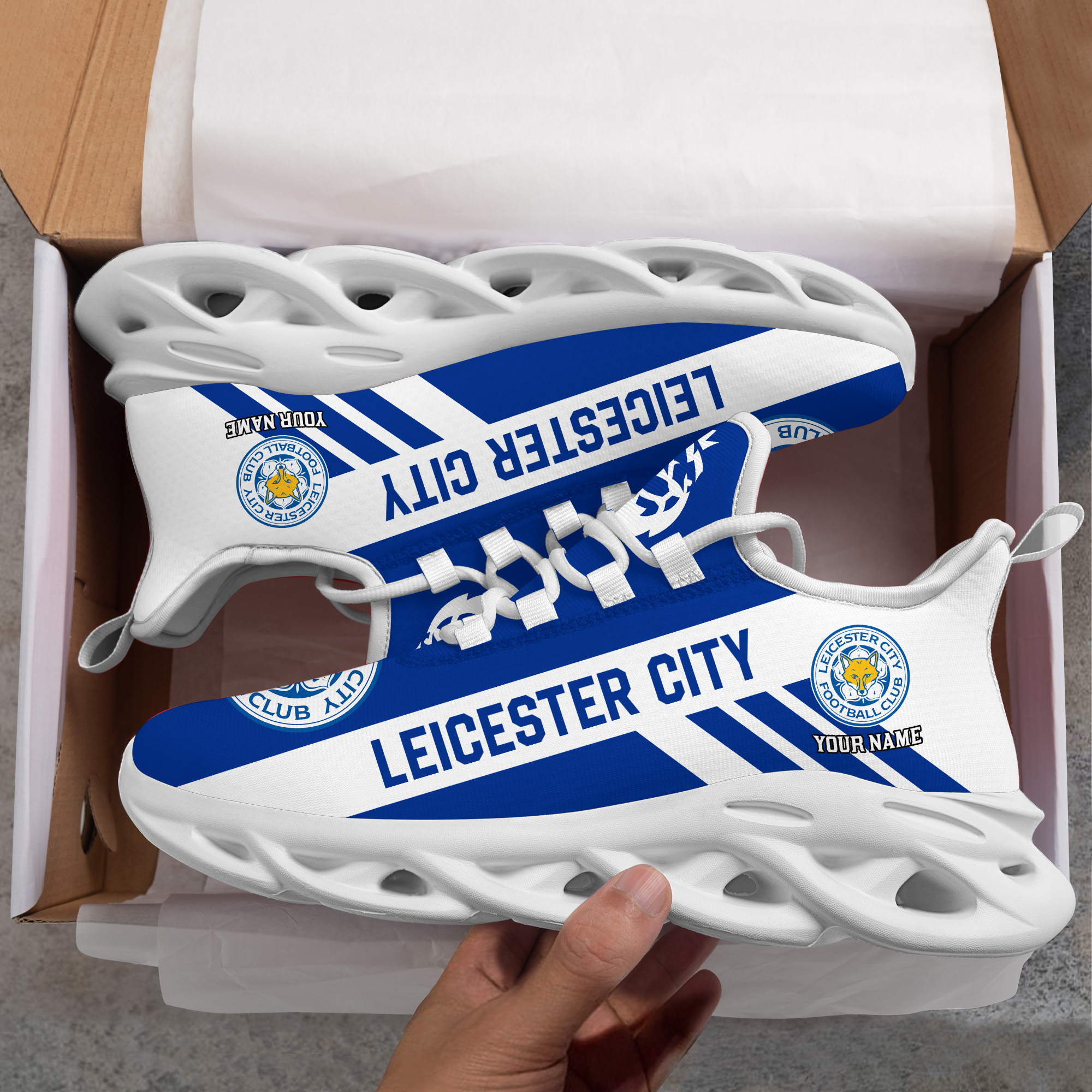 Custom Name Leicester City PERSONALIZED MAX SOUL SHOES DS006 EPL