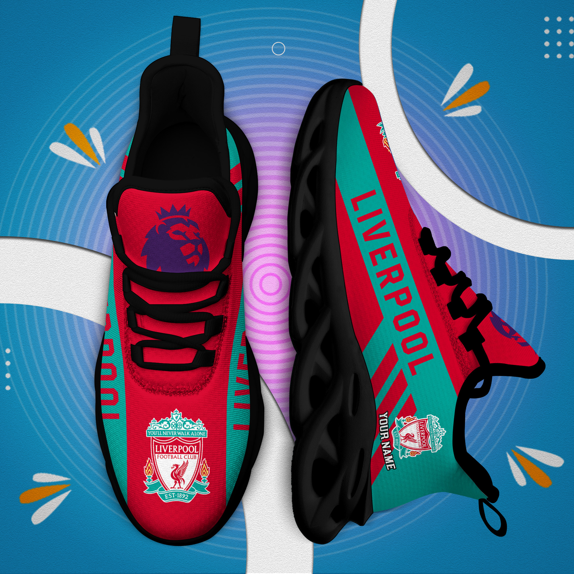 Custom Name Liverpool PERSONALIZED MAX SOUL SHOES DS006 EPL