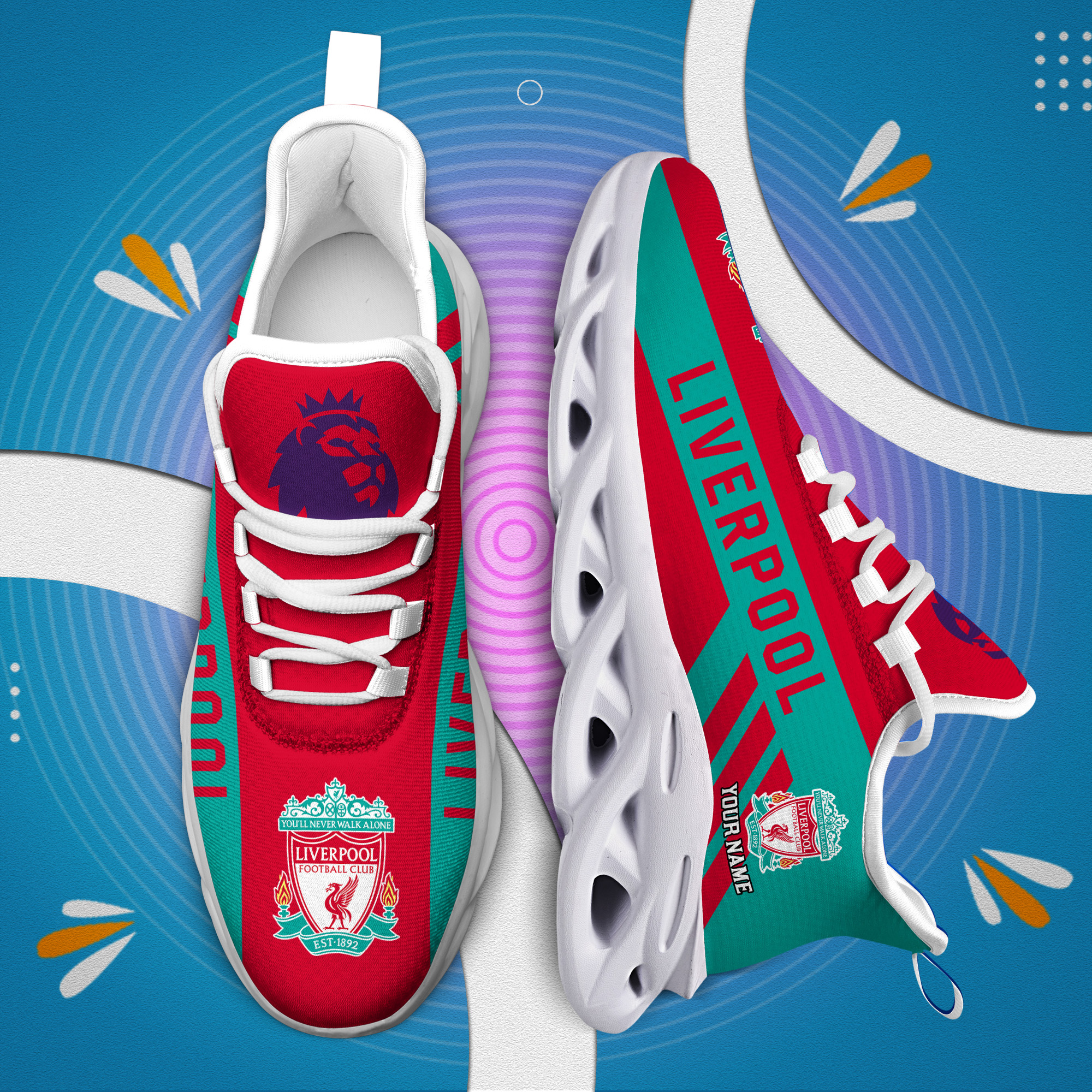 Custom Name Liverpool PERSONALIZED MAX SOUL SHOES DS006 EPL