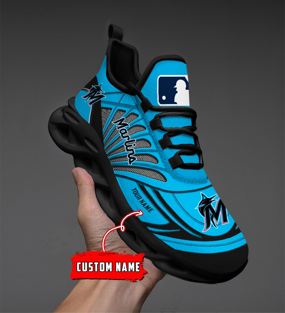 Custom Name Miami Marlins PERSONALIZED MAX SOUL SHOES DS005