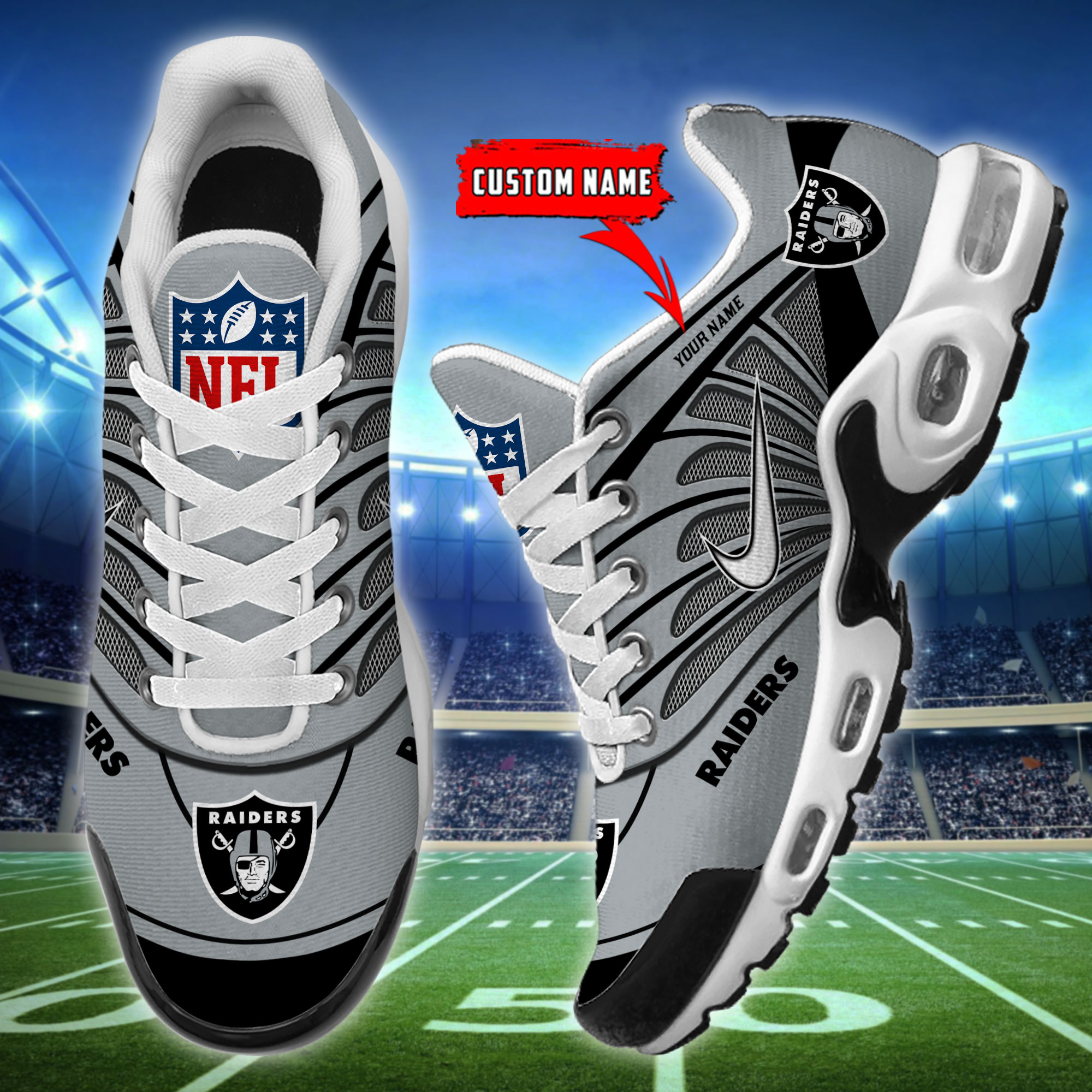 Customize Your Name with Las Vegas Raiders Ver 39 Sport Shoes
