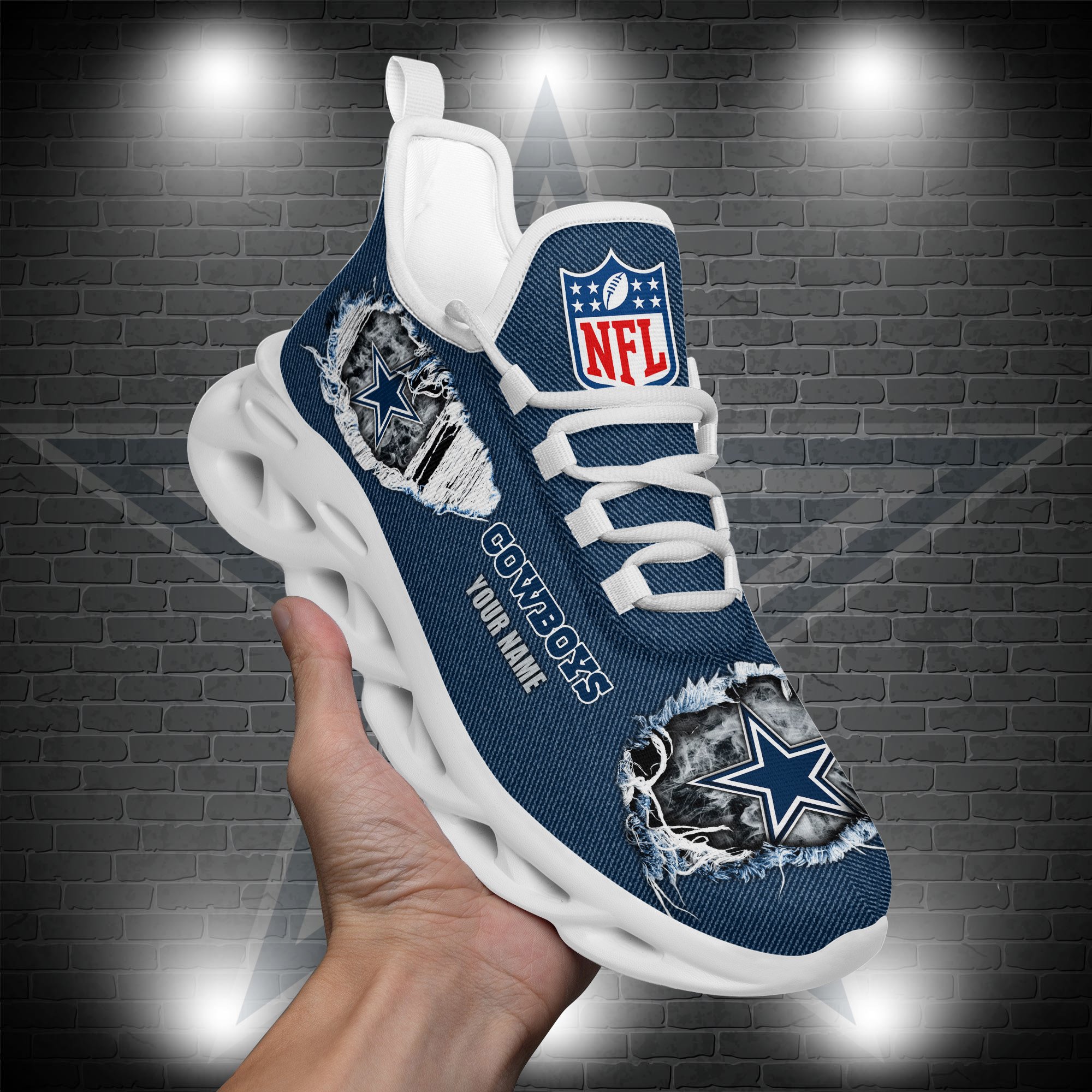 Dallas Cowboys Black Max Soul Shoes 2026 Versions Custom Name 554