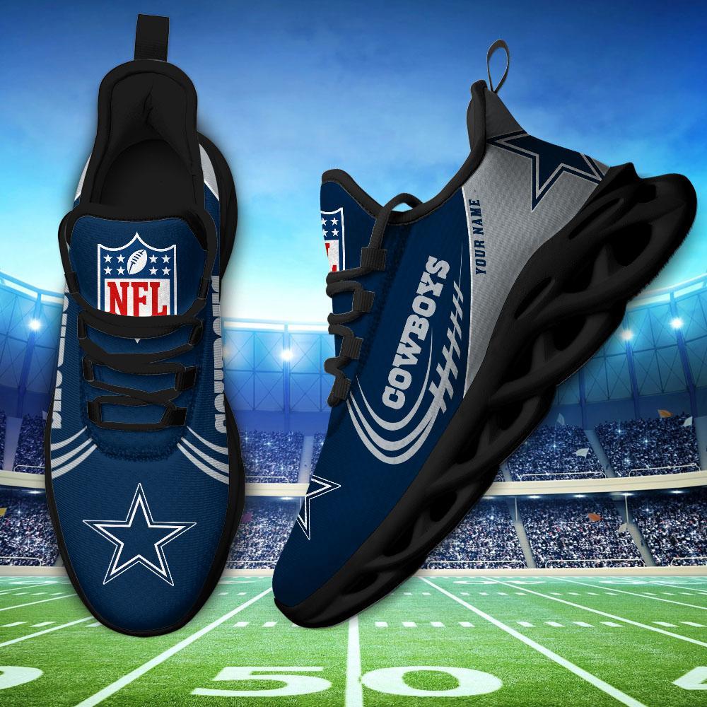 Dallas Cowboys Black Max Soul Shoes 2026 Versions Custom Name 630