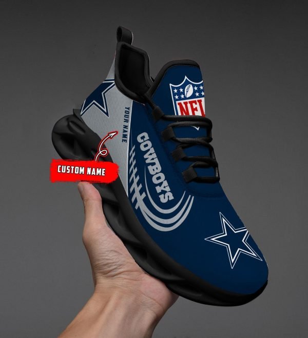 Dallas Cowboys Black Max Soul Shoes 2026 Versions Custom Name 630