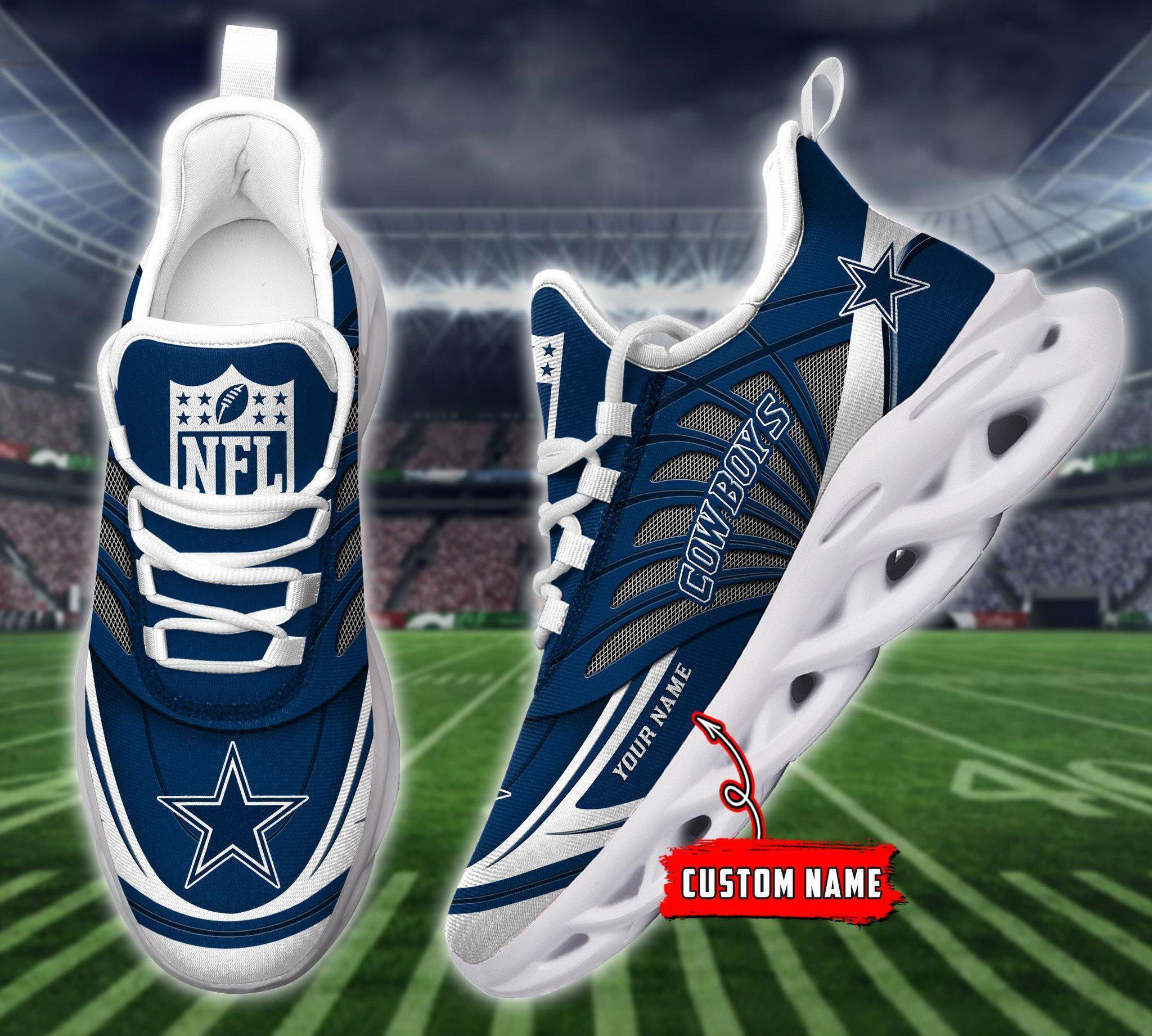 Dallas Cowboys Black Max Soul Shoes 2026 Versions Custom Name 637