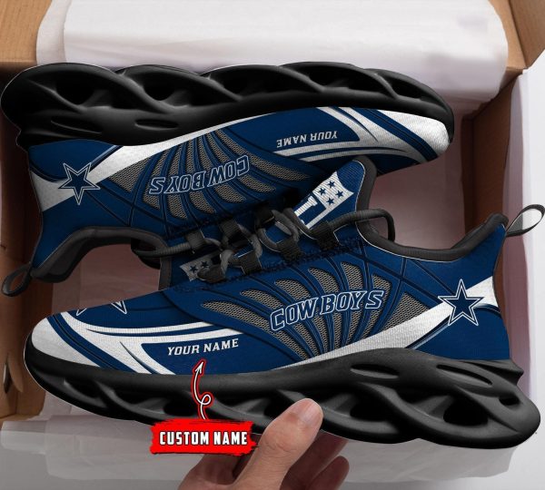 Dallas Cowboys Black Max Soul Shoes 2026 Versions Custom Name 637