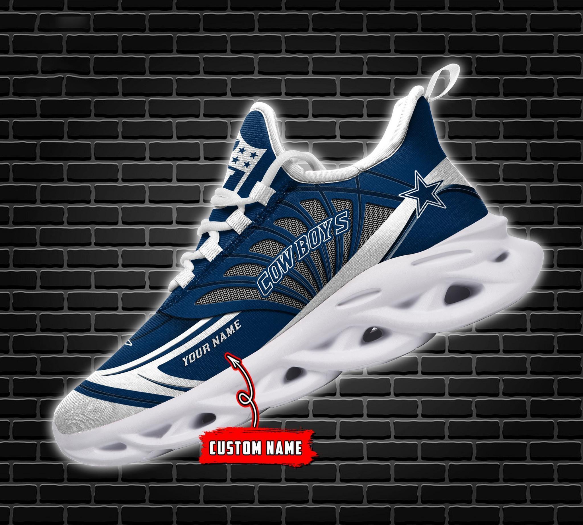 Dallas Cowboys Black Max Soul Shoes 2026 Versions Custom Name 637