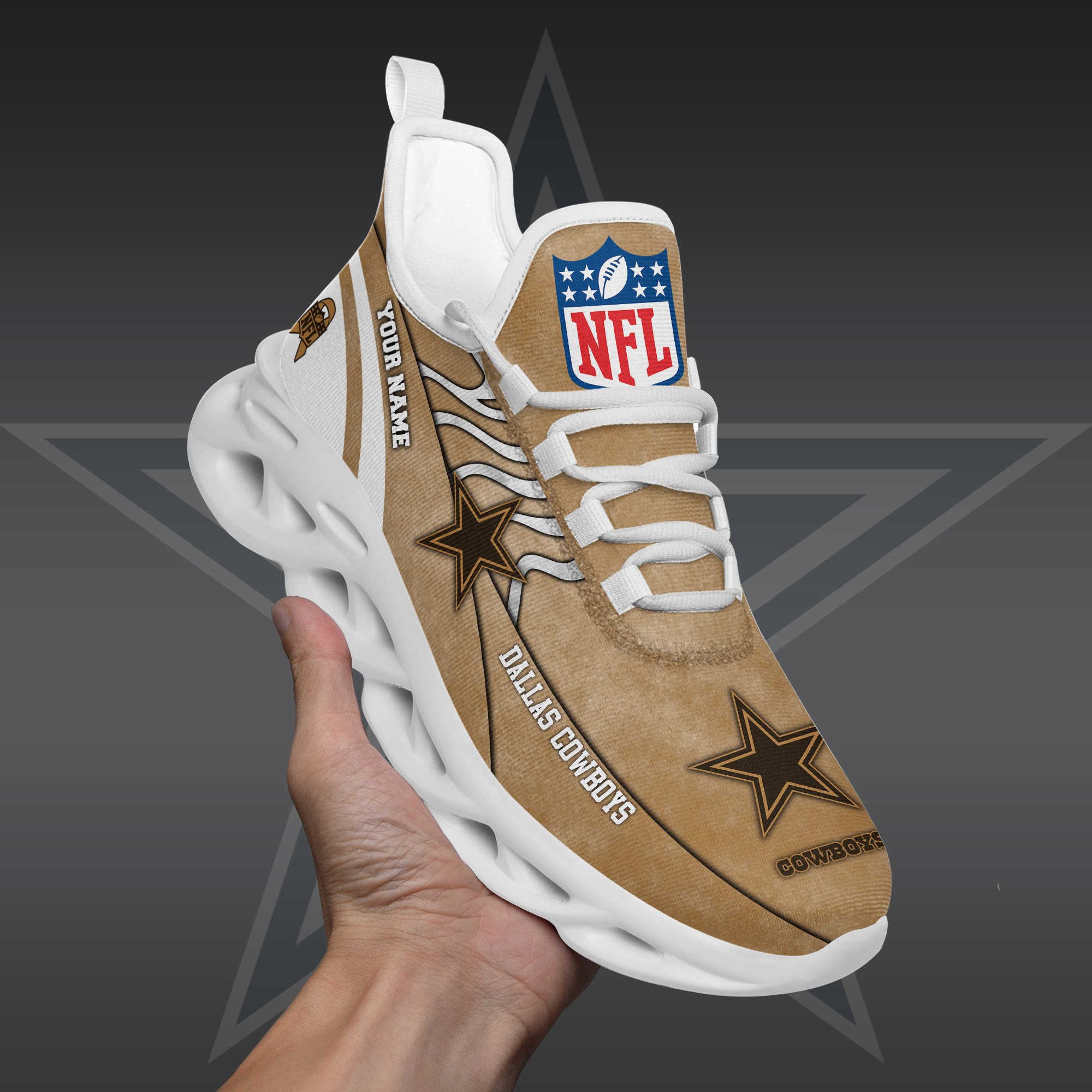 Dallas Cowboys Black Max Soul Shoes 2026 Versions Custom Your Name And Number 264
