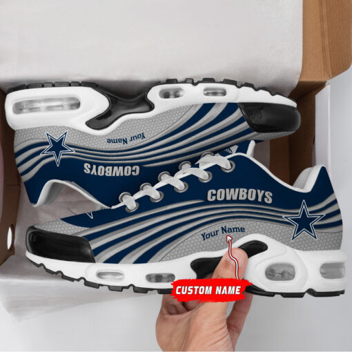 Dallas Cowboys Personalized Name Team Colors Wave Lines TN Shoes Air Cushion Sneakers