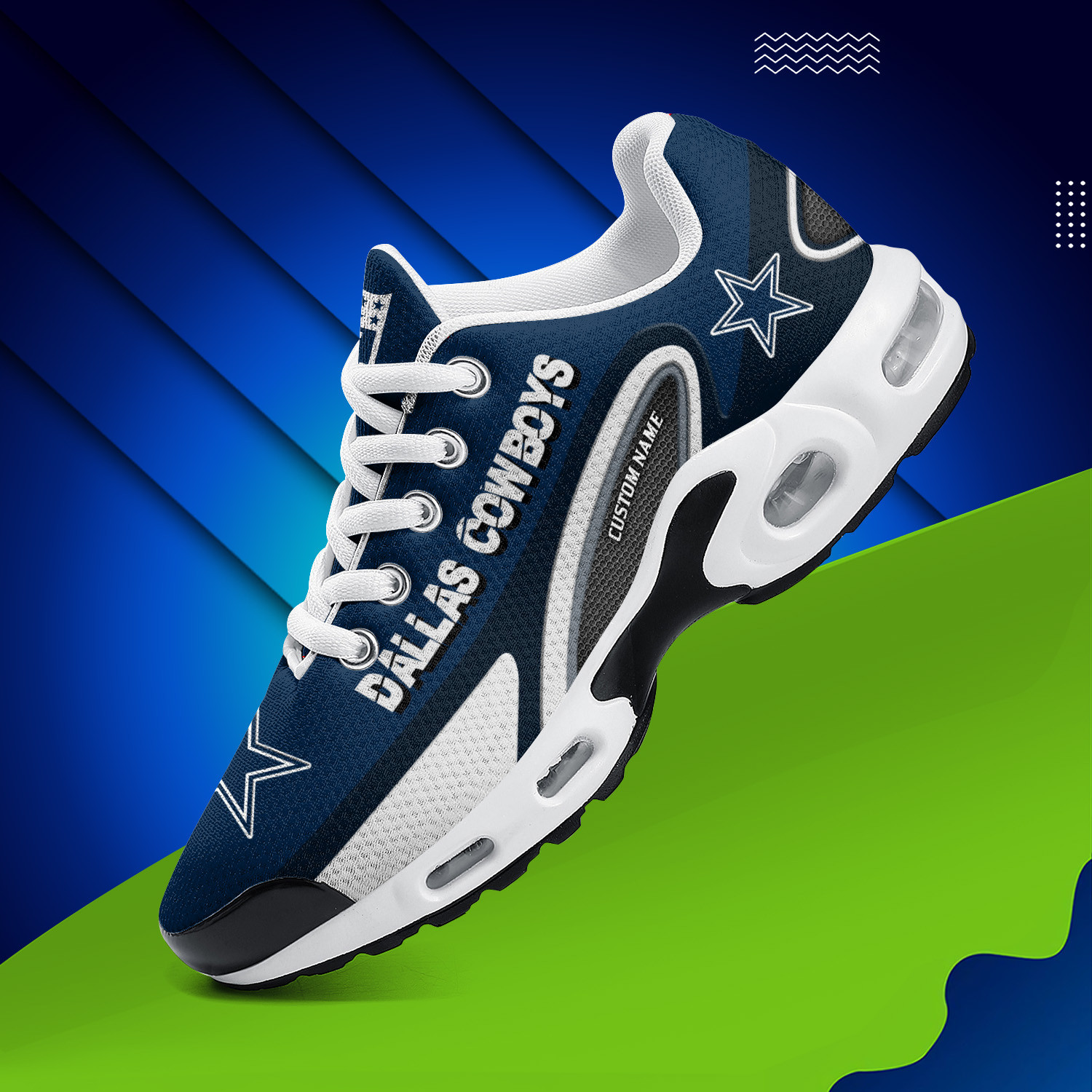 Dallas Cowboys Personalized Name Team Logo Mix Colors Oval Line TN Air Max Shoes Air Cushion Sneakers