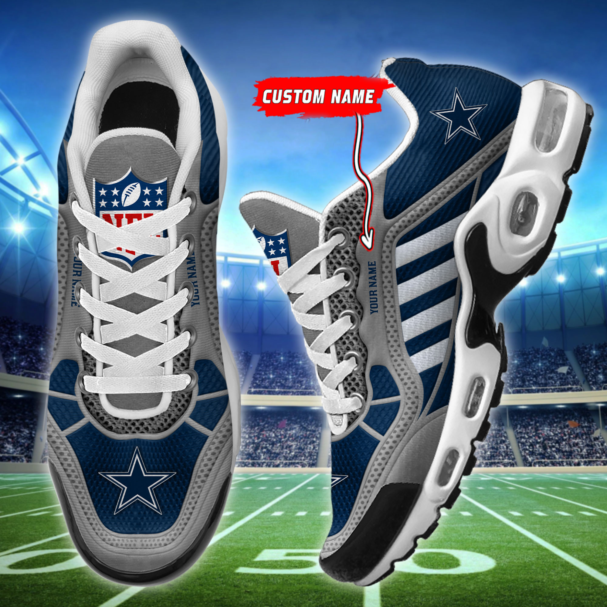 Dallas Cowboys Personalized Plus Air Max Sneaker Shoes