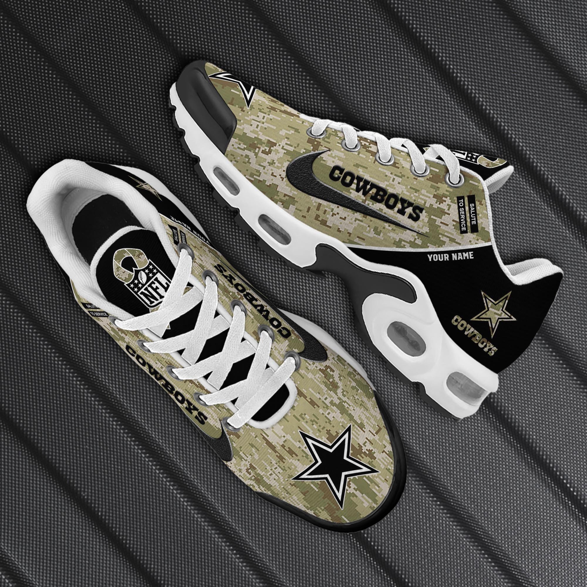 Dallas Cowboys TN Shoes 2026 Version Custom Name, Camouflage Shoes PH586