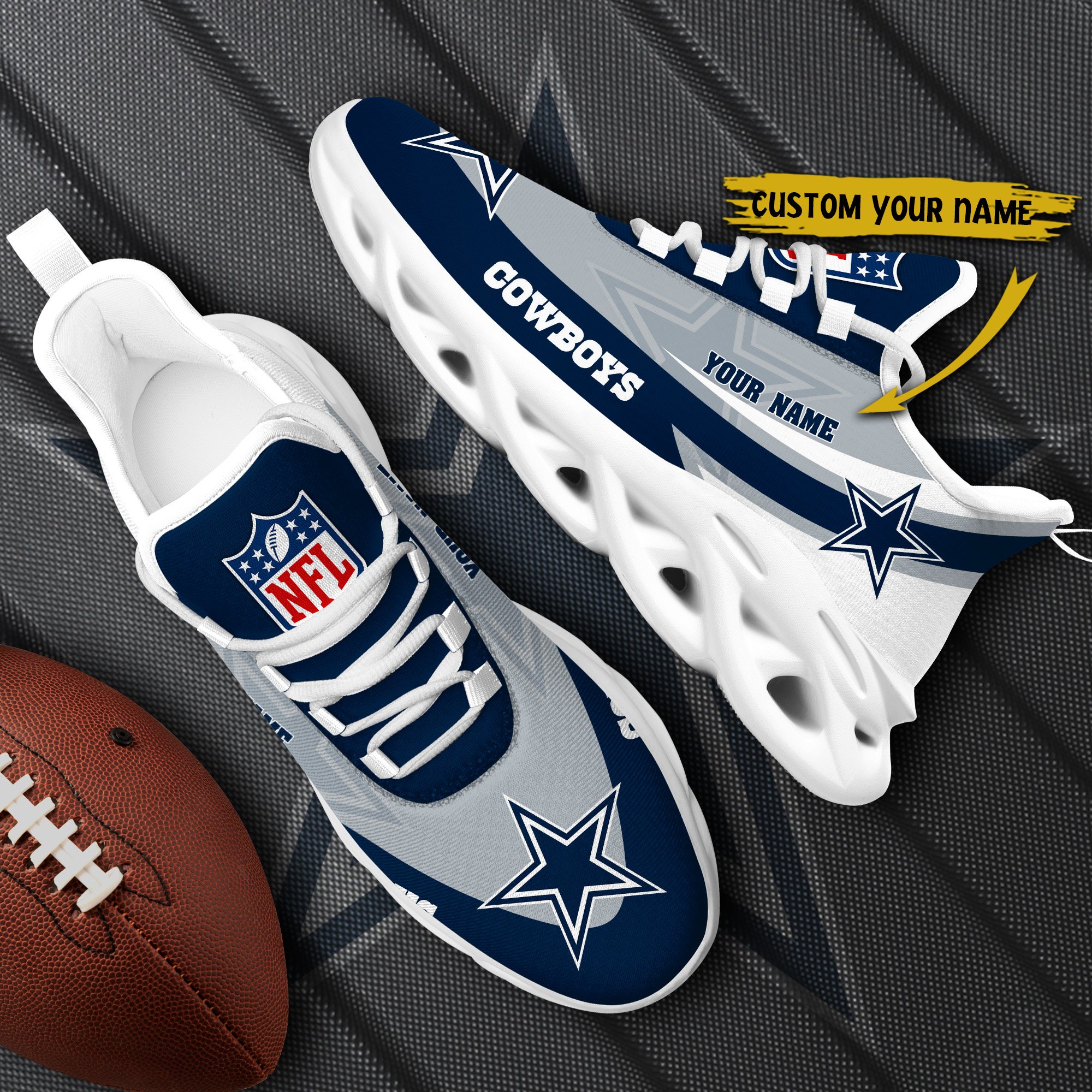 Dallas Cowboys White Max Soul Shoes 2026 Versions Custom Your Name, Sports Gift For Fan, Sport Gifts PH410