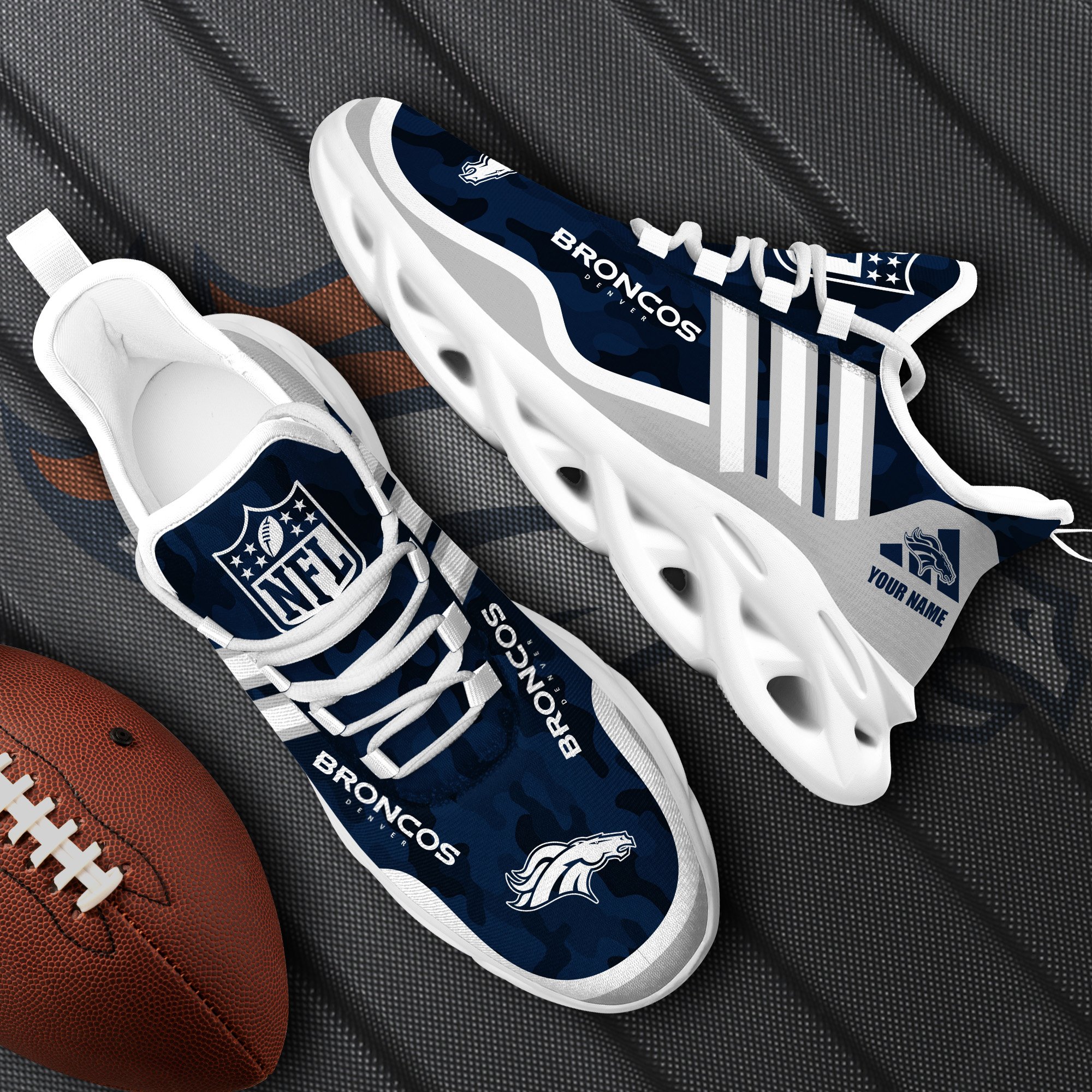 Denver Broncos Black Max Soul Shoes 2026 Versions Custom Name 430