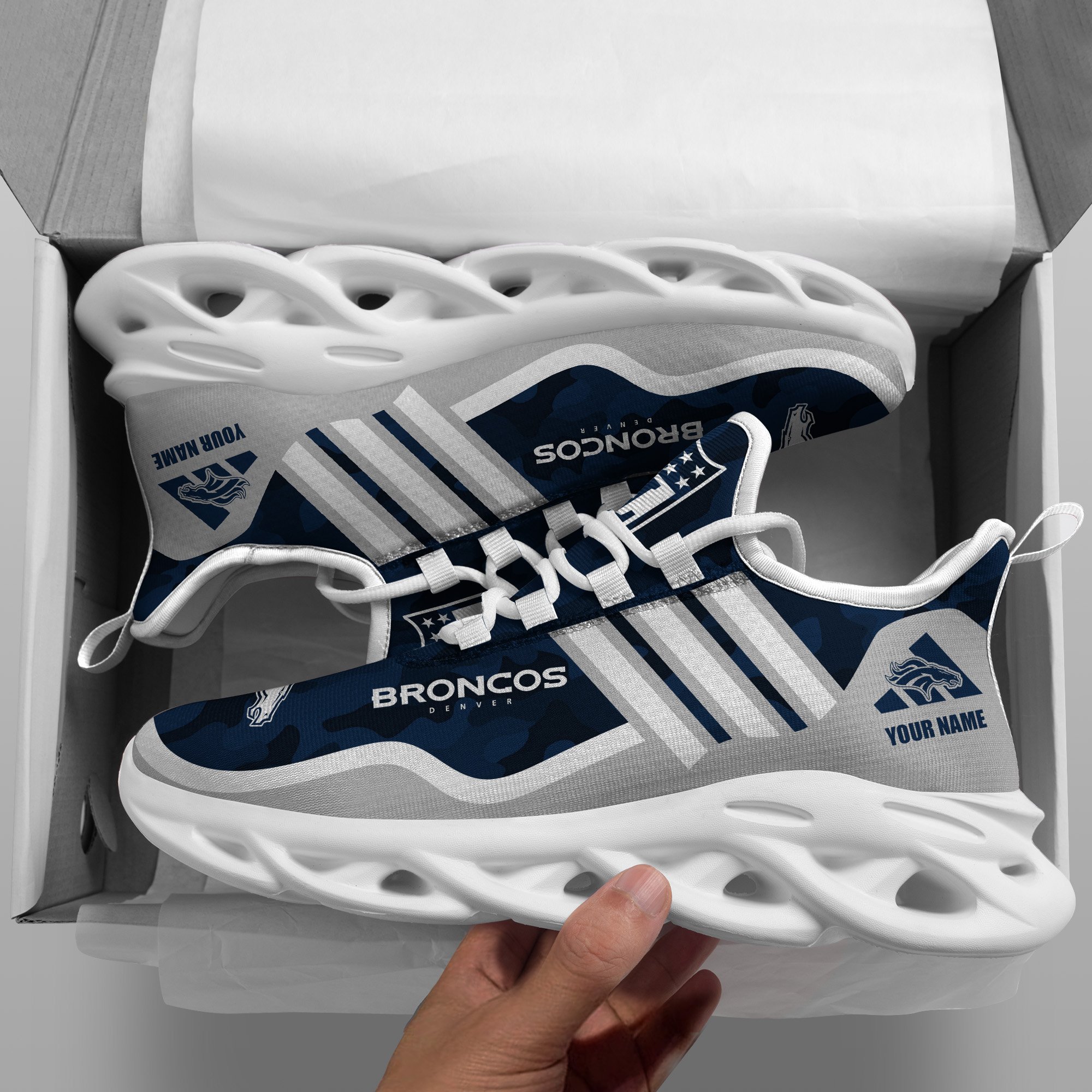 Denver Broncos Black Max Soul Shoes 2026 Versions Custom Name 430