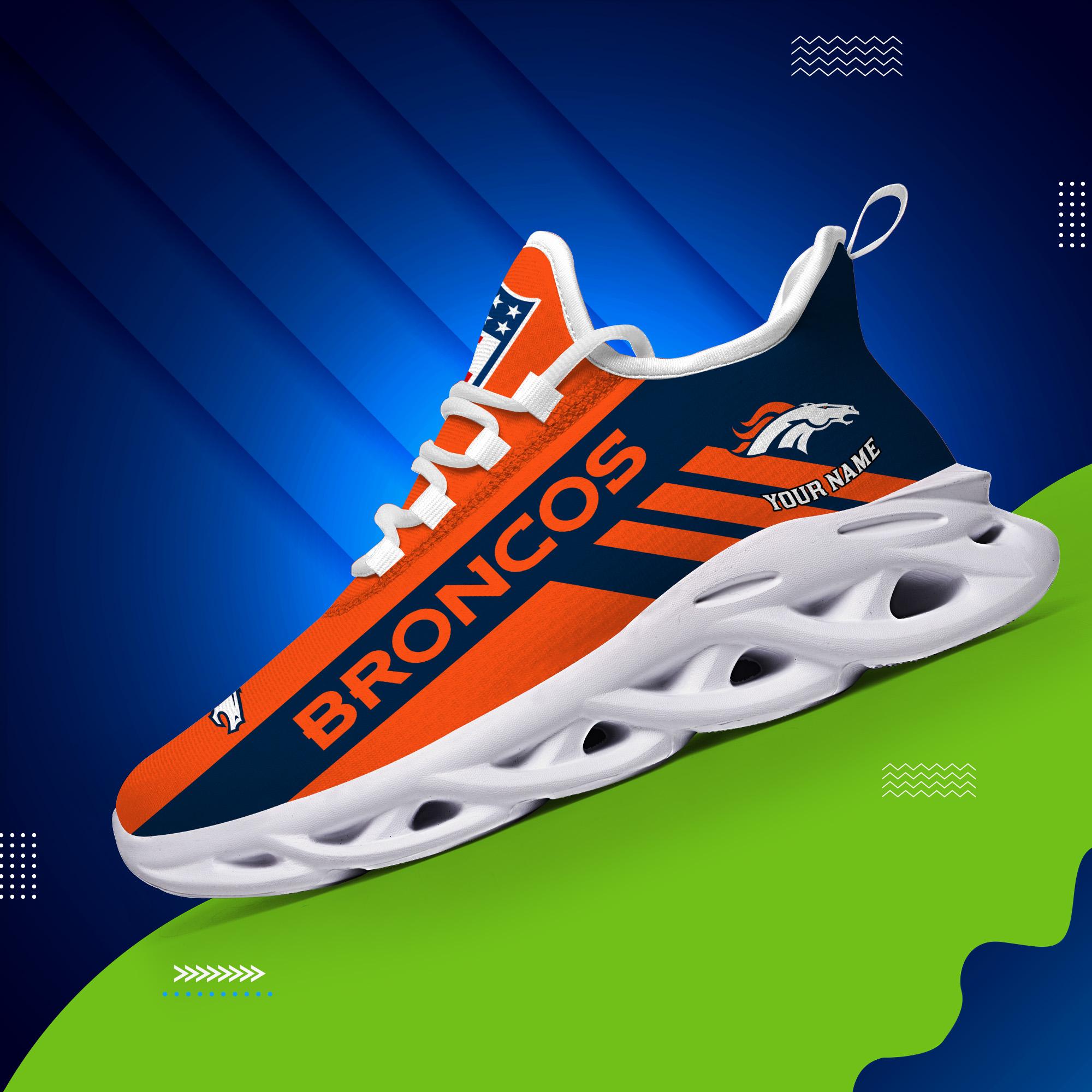 Denver Broncos Black Max Soul Shoes 2026 Versions Custom Name 635