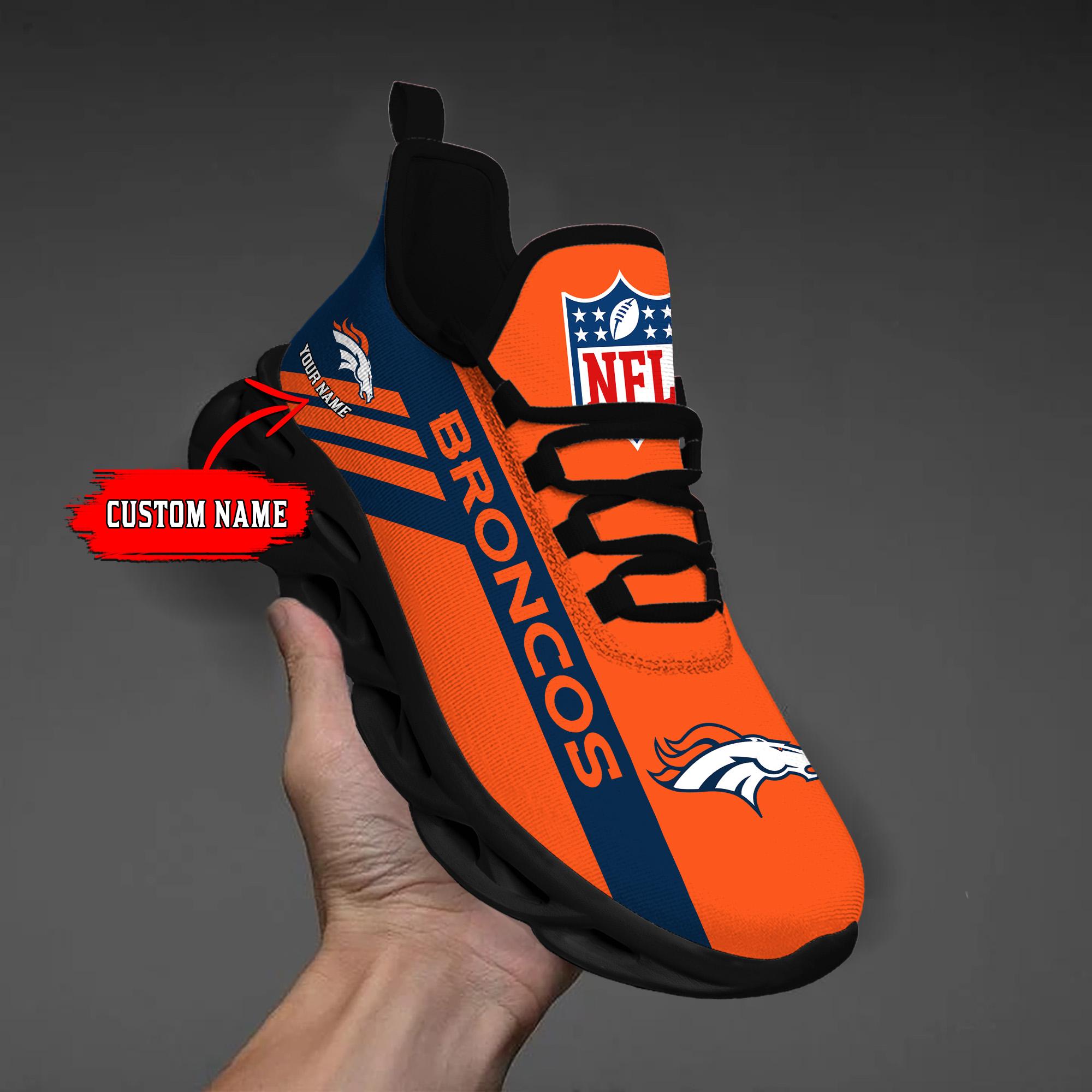 Denver Broncos Black Max Soul Shoes 2026 Versions Custom Name 635