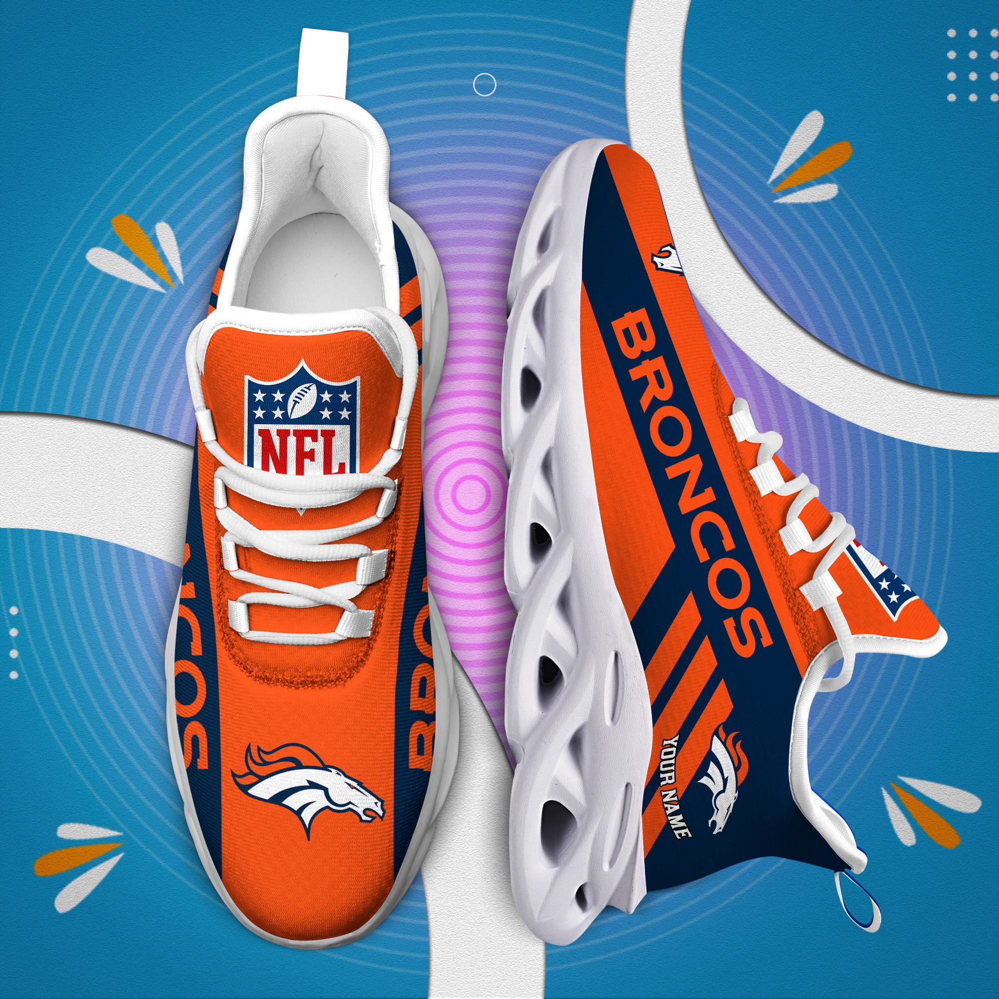 Denver Broncos Black Max Soul Shoes 2026 Versions Custom Name 635