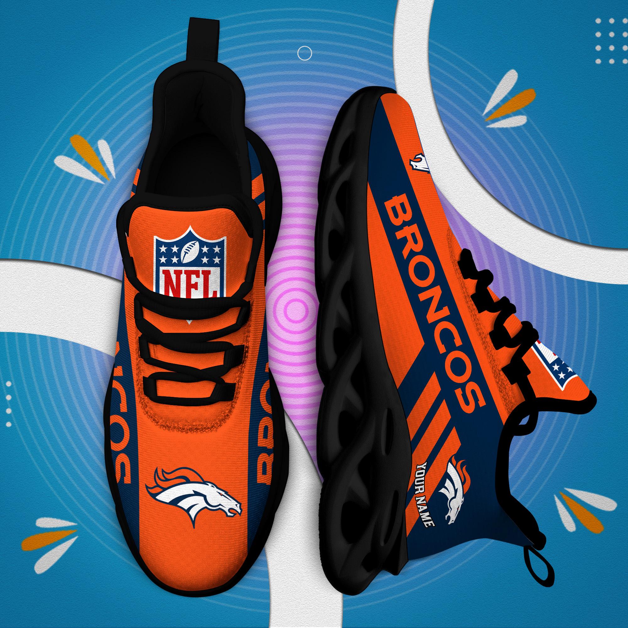 Denver Broncos Black Max Soul Shoes 2026 Versions Custom Name 635
