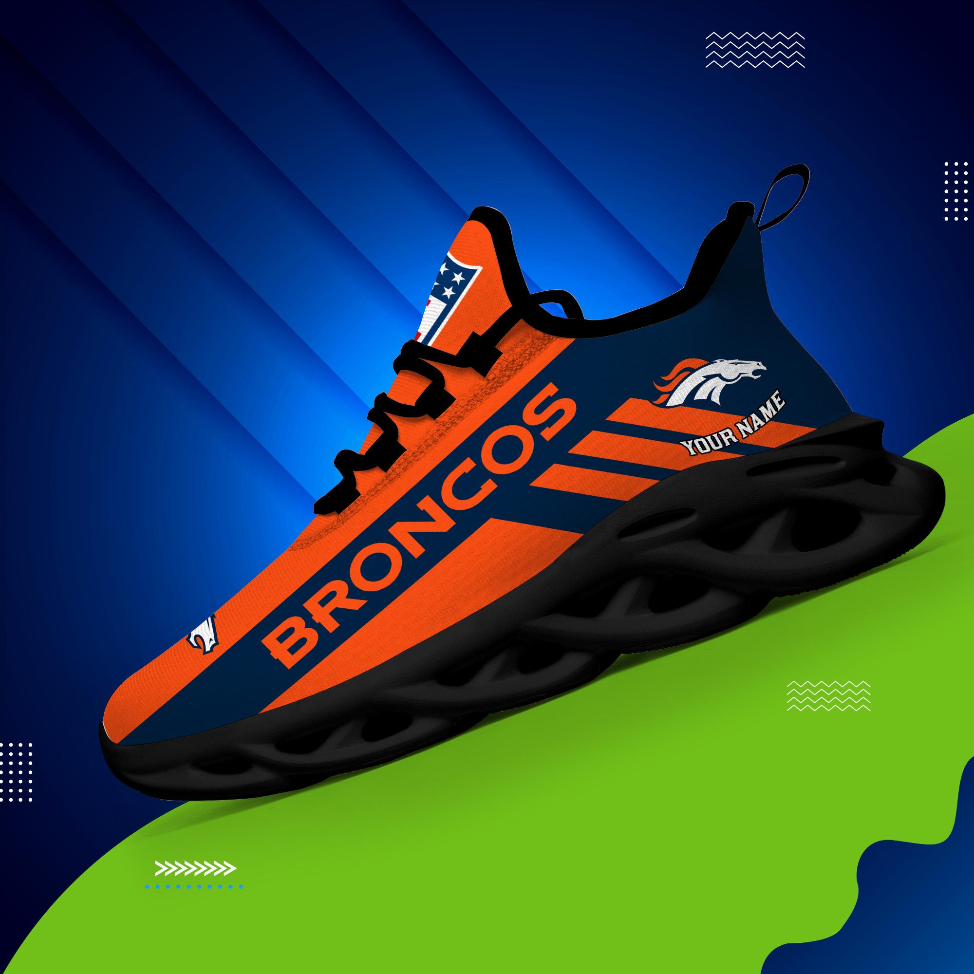 Denver Broncos Black Max Soul Shoes 2026 Versions Custom Name 635
