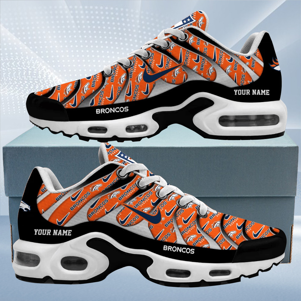 Denver Broncos Personalized Name Team Mix Colors V5 TN Air Max Shoes Air Cushion Sneakers