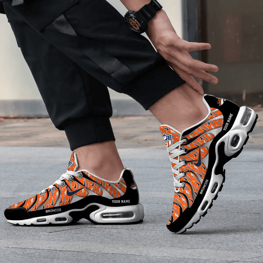 Denver Broncos Personalized Name Team Mix Colors V5 TN Air Max Shoes Air Cushion Sneakers