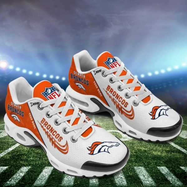 Denver Broncos Personalized Name Team Mix Colors Wing Logo TN Air Max Shoes Air Cushion Sneakers