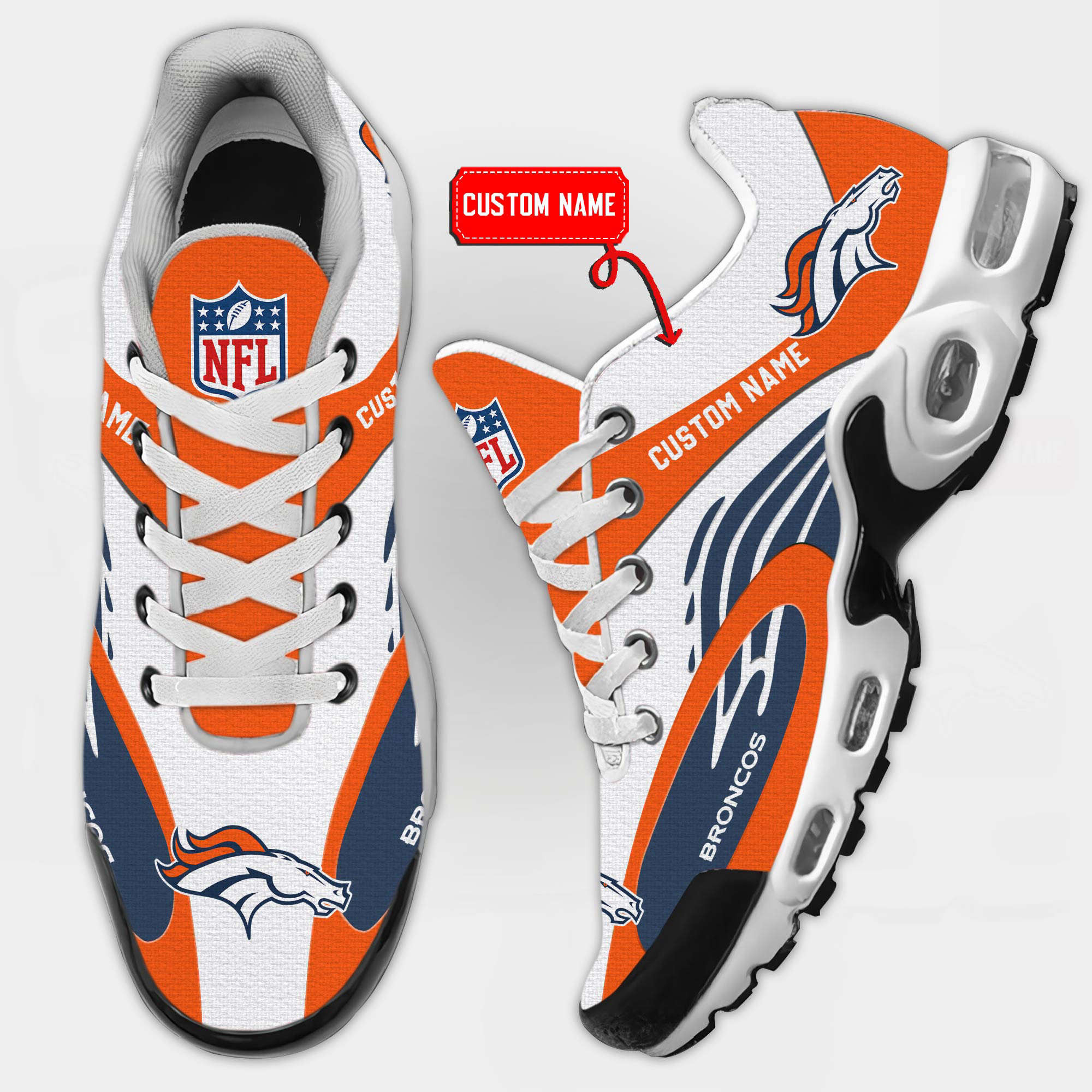 Denver Broncos Premium Air Max Plus Sport Sneakers For Fan Gifts