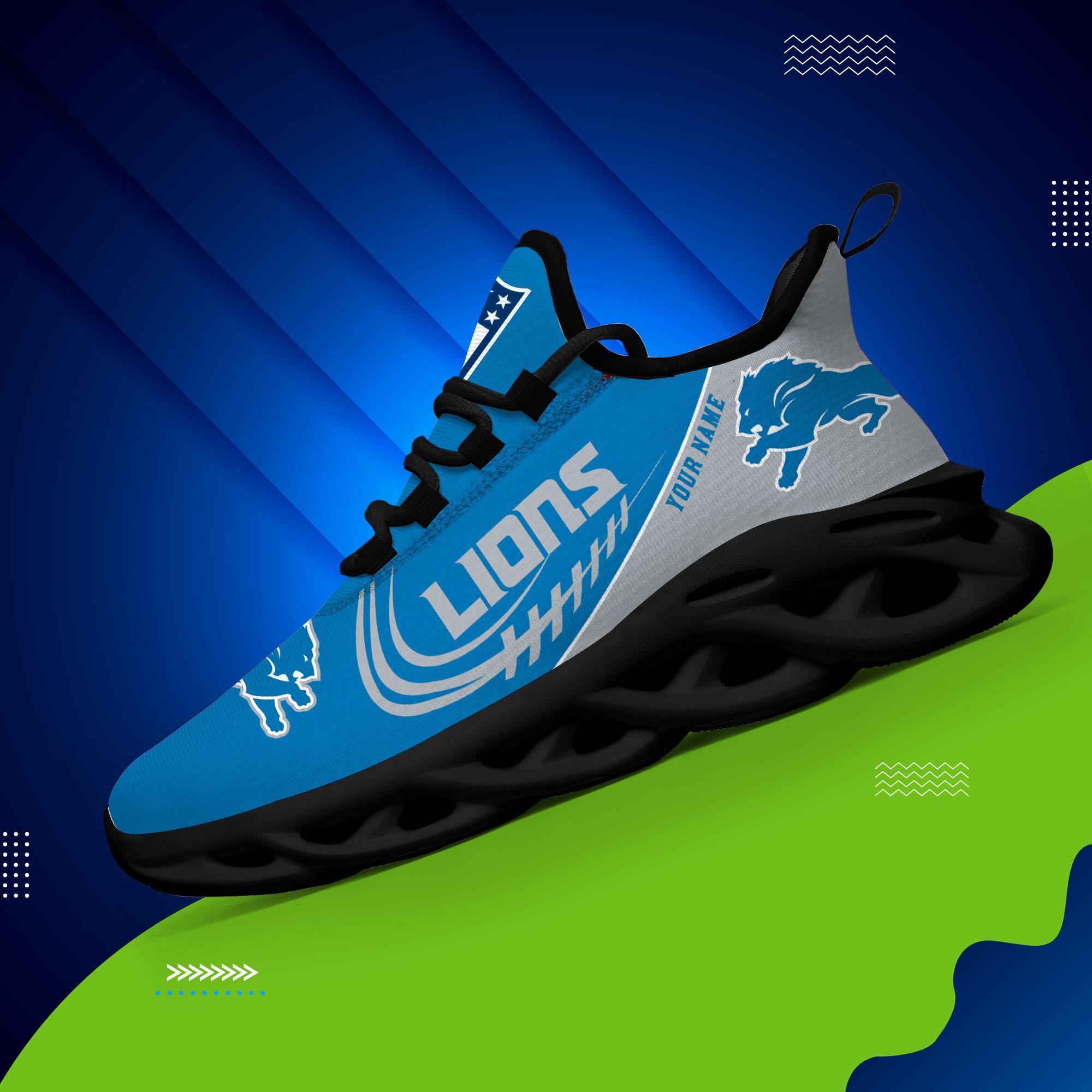 Detroit Lions Black Max Soul Shoes 2026 Versions Custom Name 630