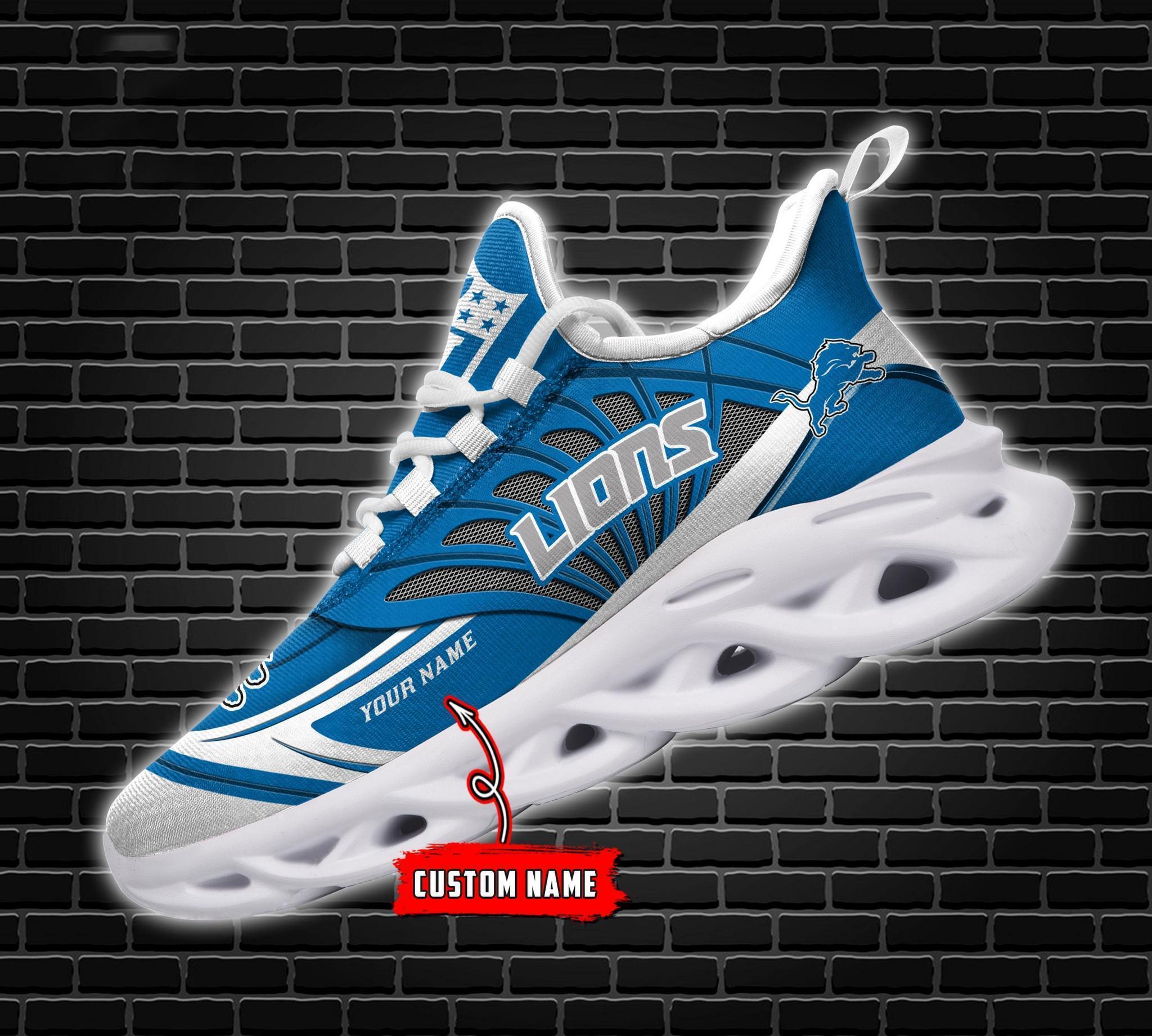 Detroit Lions Black Max Soul Shoes 2026 Versions Custom Name 637