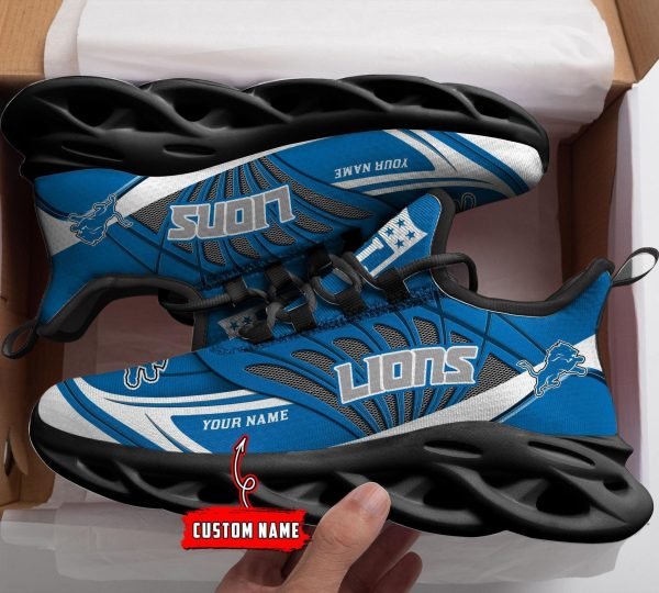 Detroit Lions Black Max Soul Shoes 2026 Versions Custom Name 637