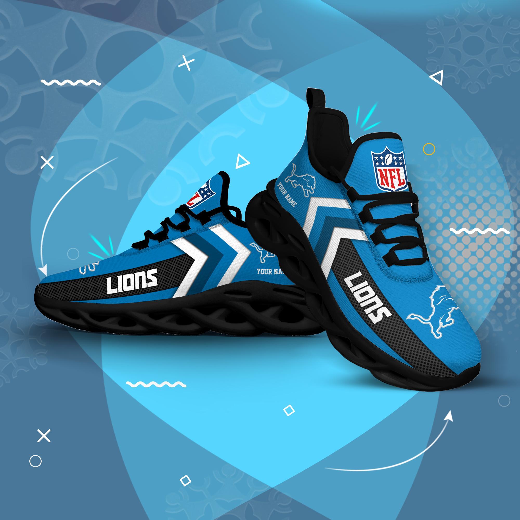 Detroit Lions Black Max Soul Shoes 2026 Versions Custom Name 638