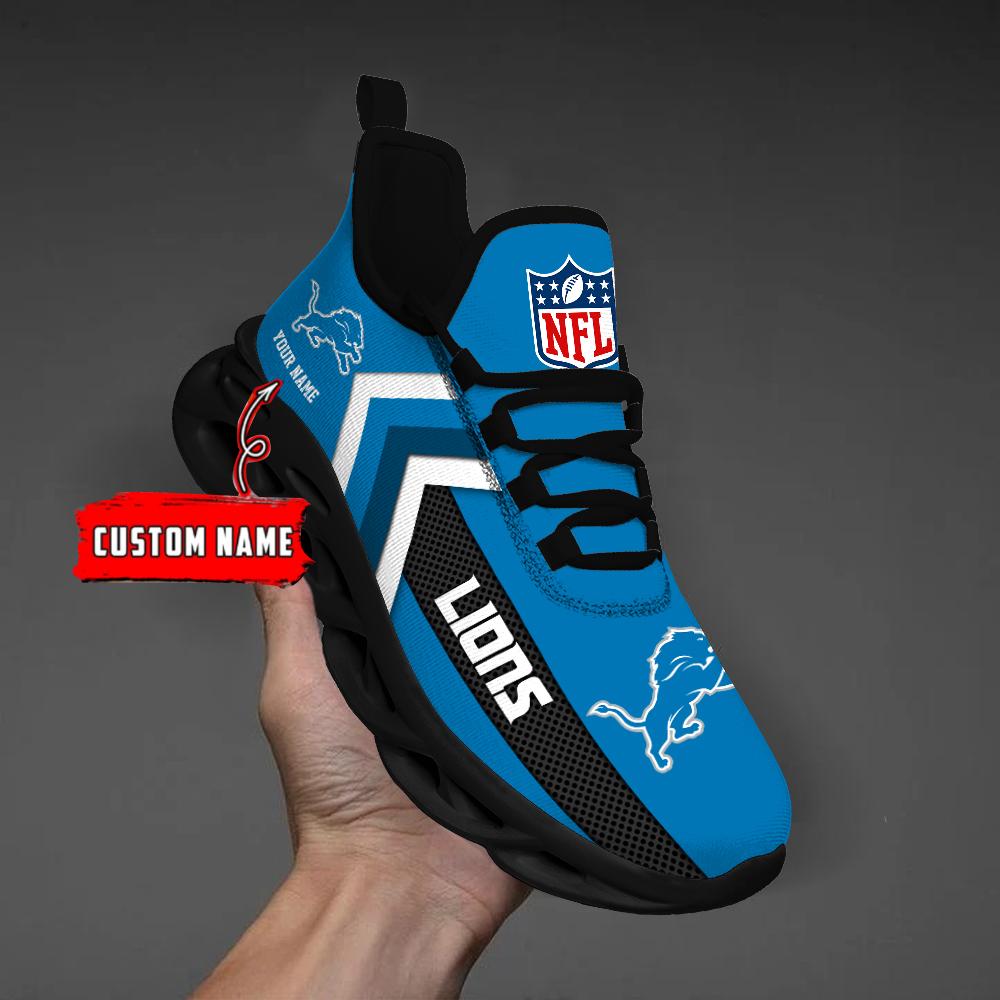 Detroit Lions Black Max Soul Shoes 2026 Versions Custom Name 638