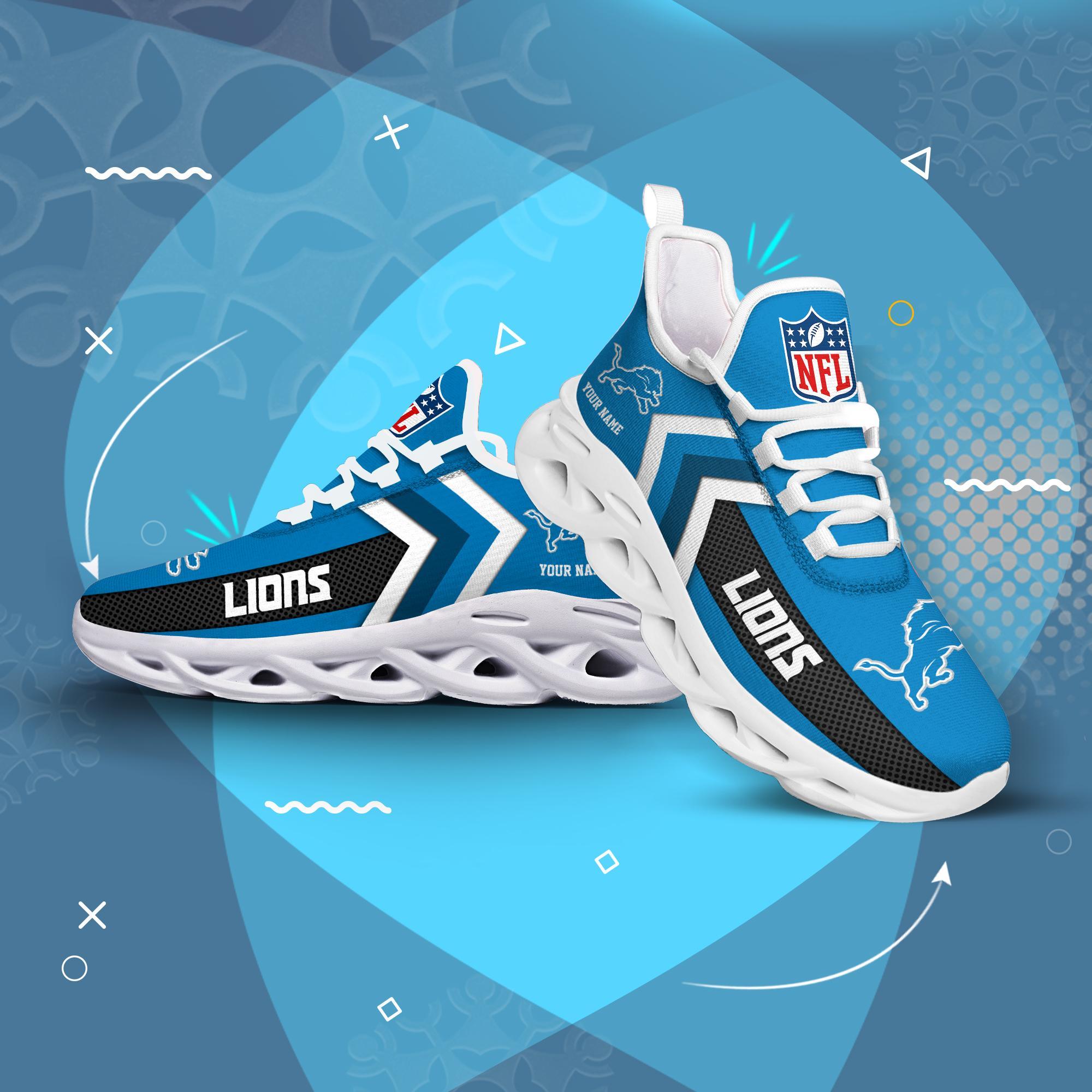 Detroit Lions Black Max Soul Shoes 2026 Versions Custom Name 638