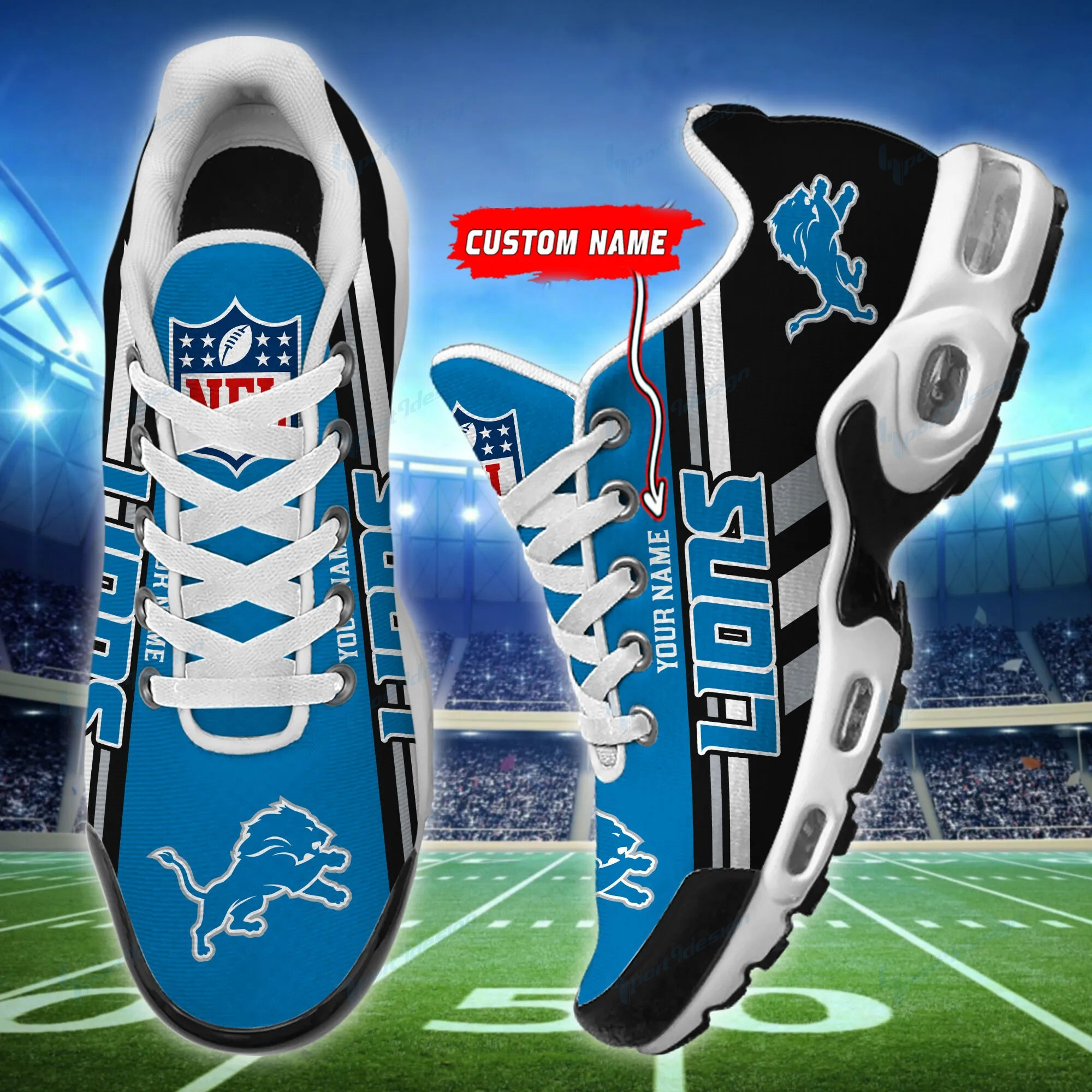 Detroit Lions Personalized Plus Air Max Sneaker Shoes