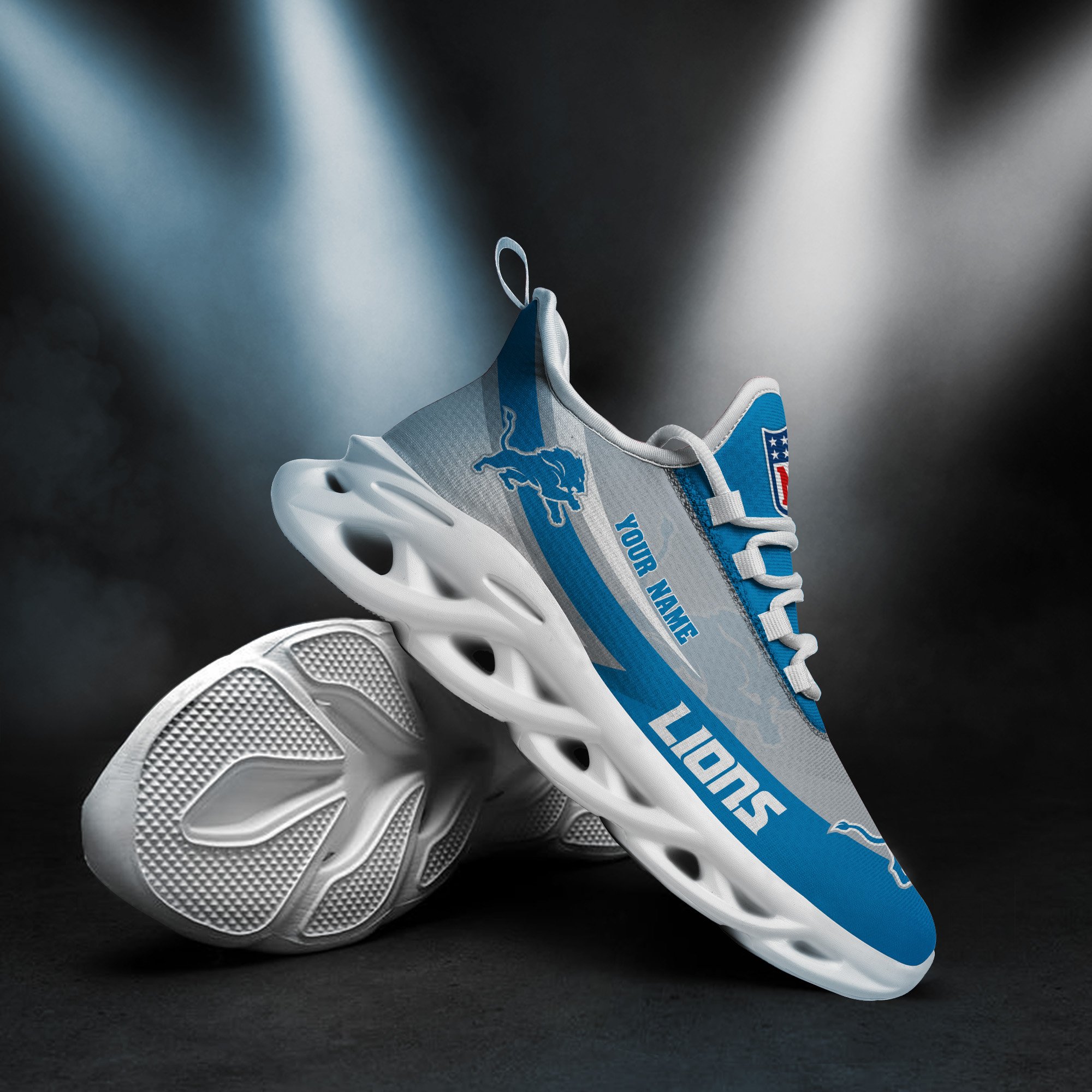 Detroit Lions White Max Soul Shoes 2026 Versions Custom Your Name, Sports Gift For Fan, Sport Gifts PH410