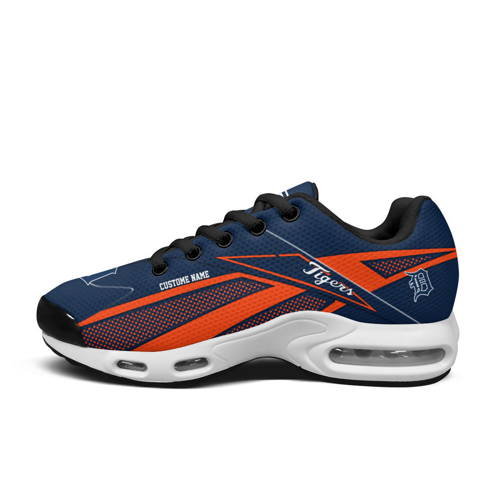 Detroit Tigers Personalized Name Team Colors Supersonic Line Pattern TN Shoes Air Cushion Sneakers