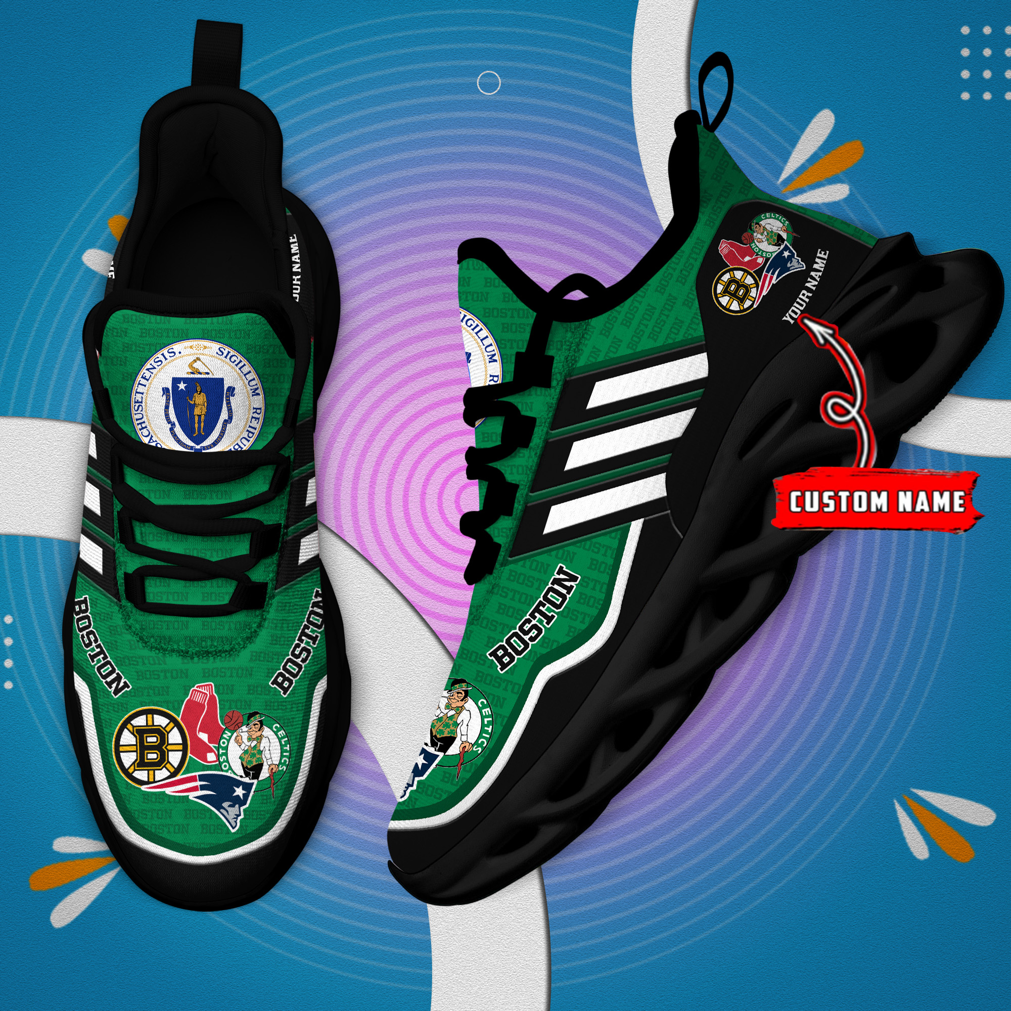 DS005 BostonGREEN002 Clunky Max Soul Shoes