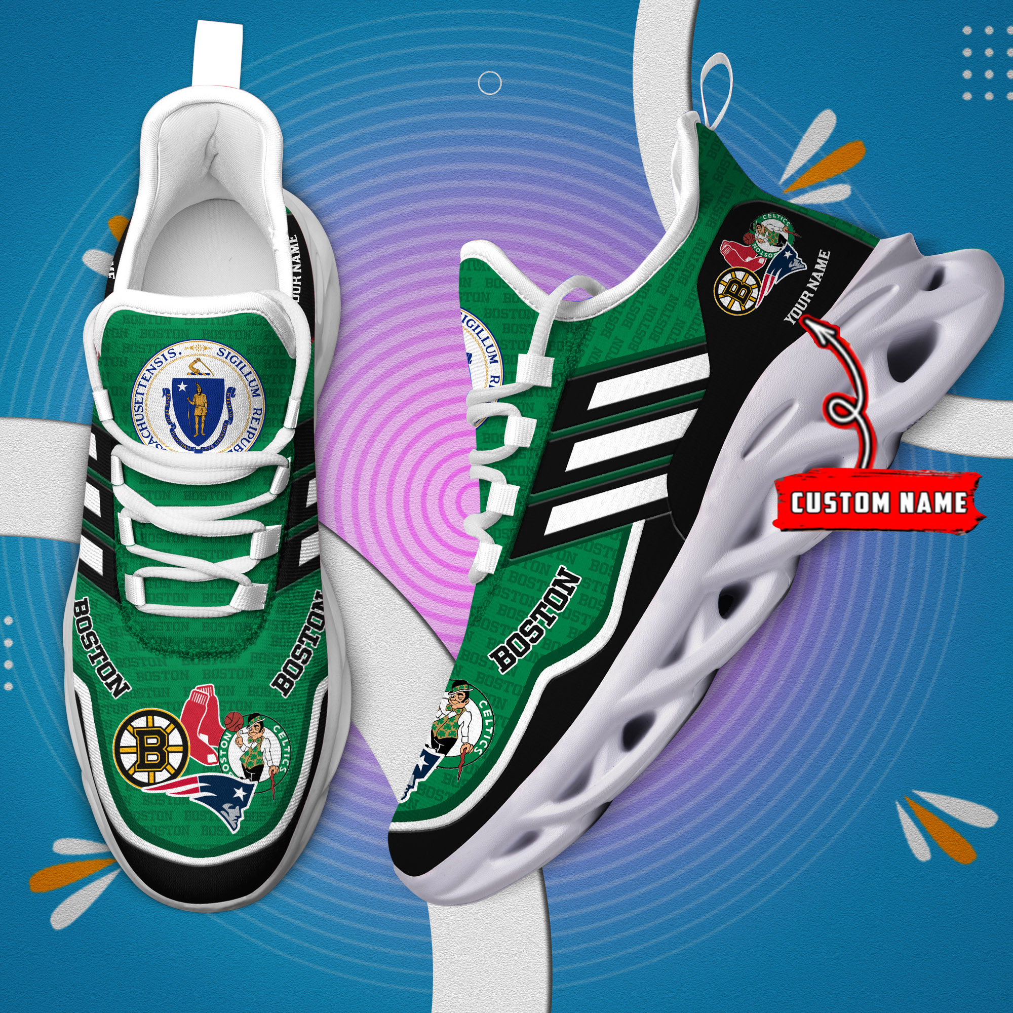 DS005 BostonGREEN002 Clunky Max Soul Shoes