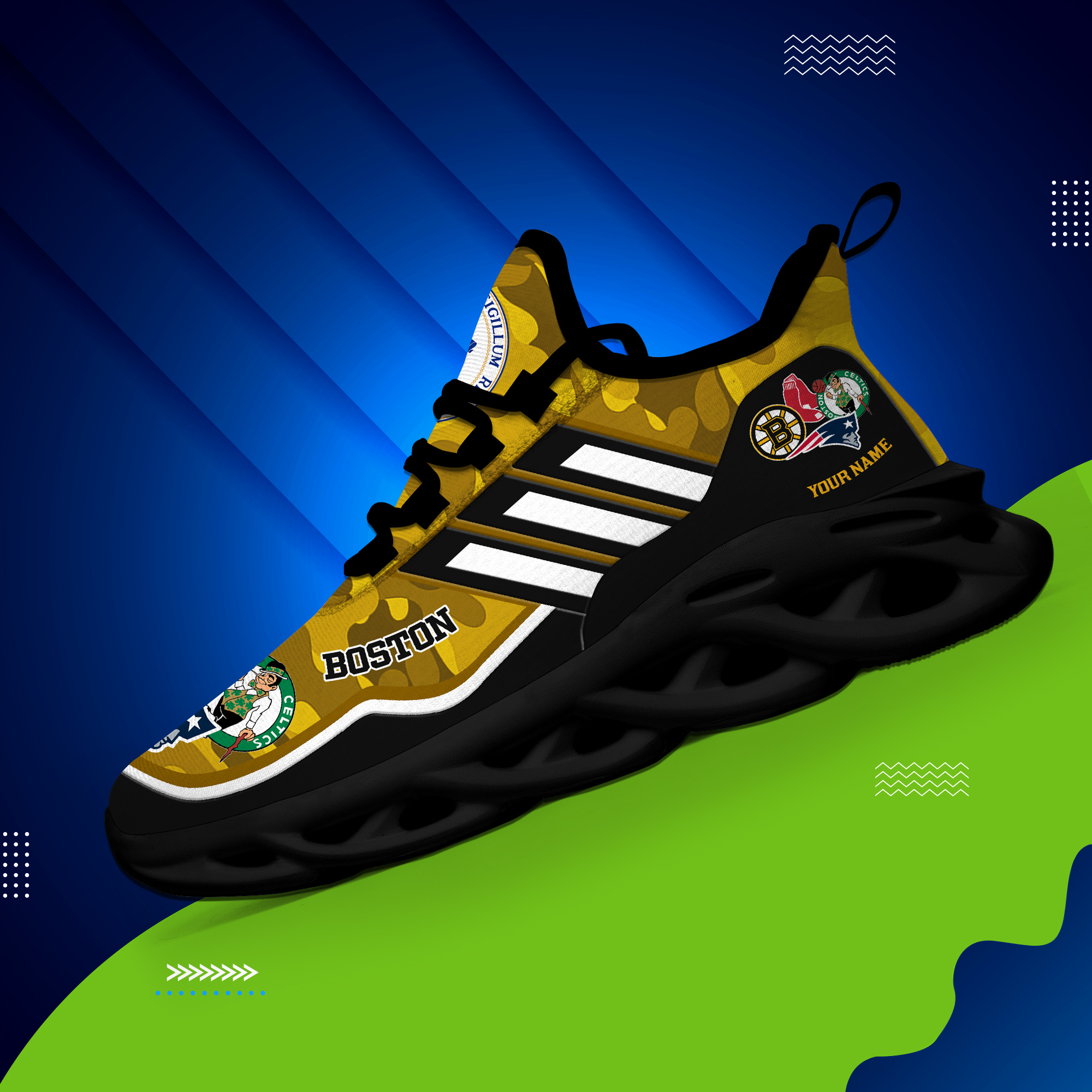 DS005 BostonYELLOW001 Clunky Max Soul Shoes