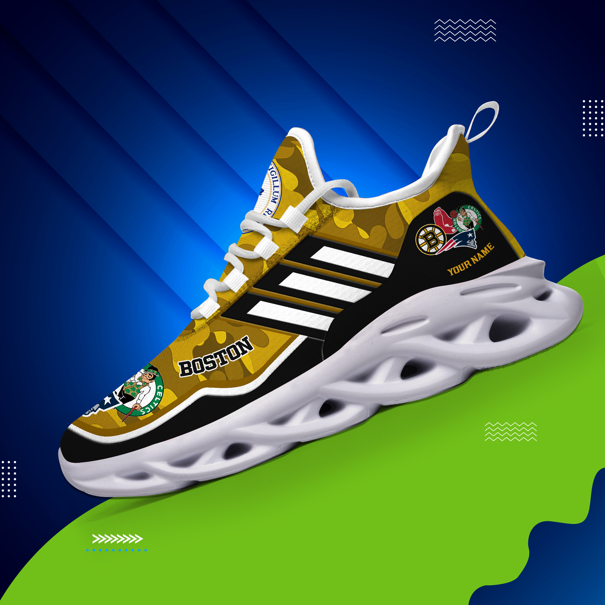 DS005 BostonYELLOW001 Clunky Max Soul Shoes