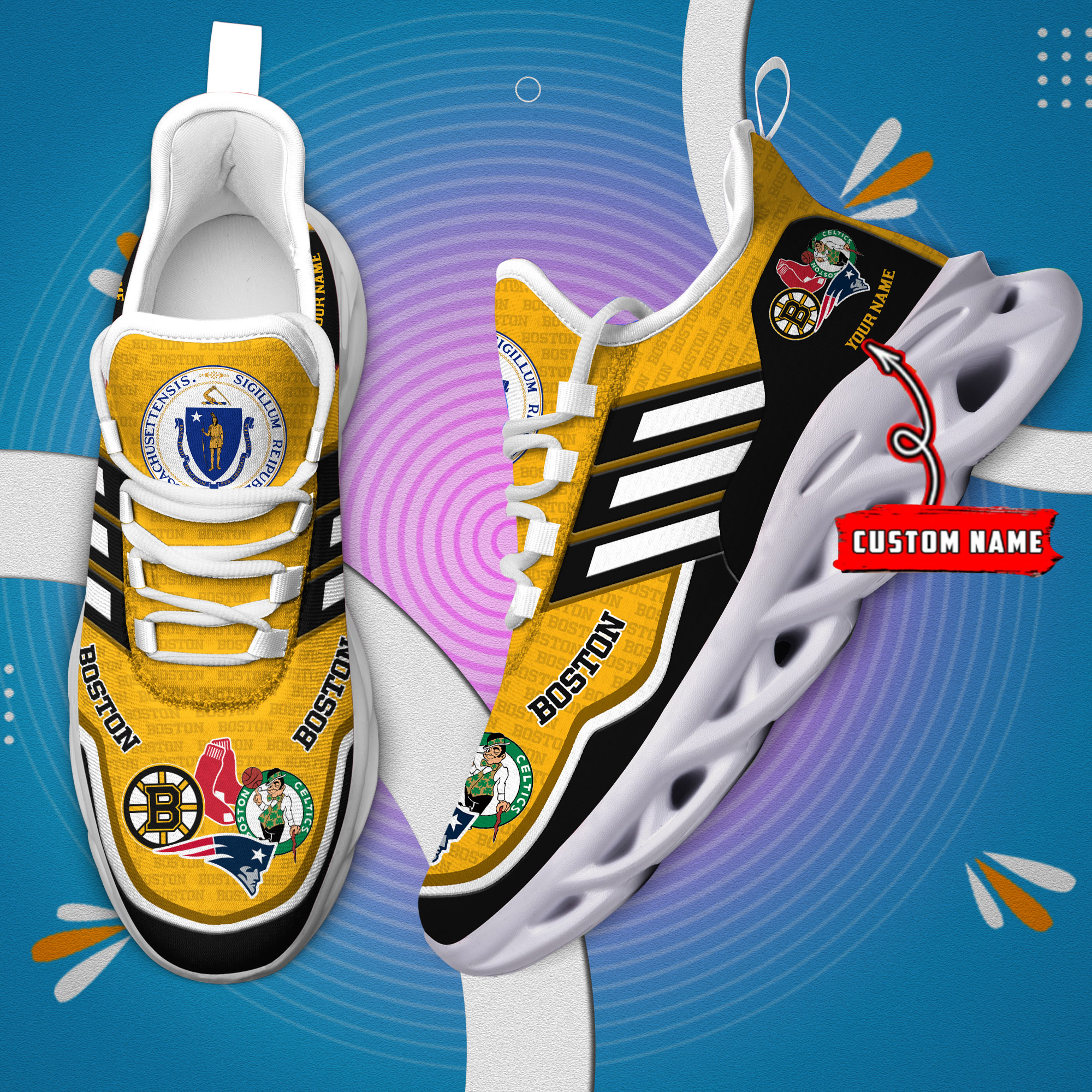 DS005 BostonYELLOW002 Clunky Max Soul Shoes