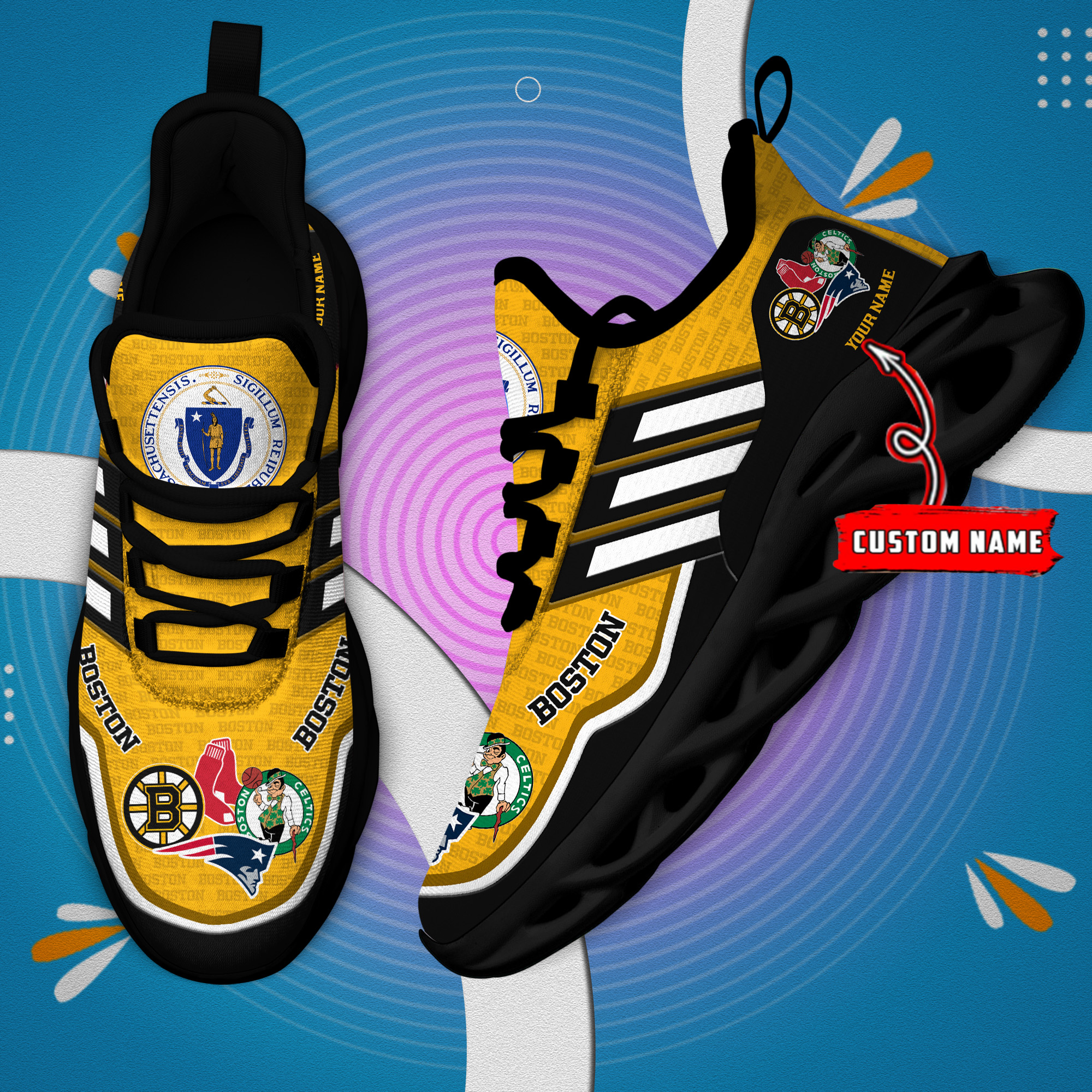 DS005 BostonYELLOW002 Clunky Max Soul Shoes